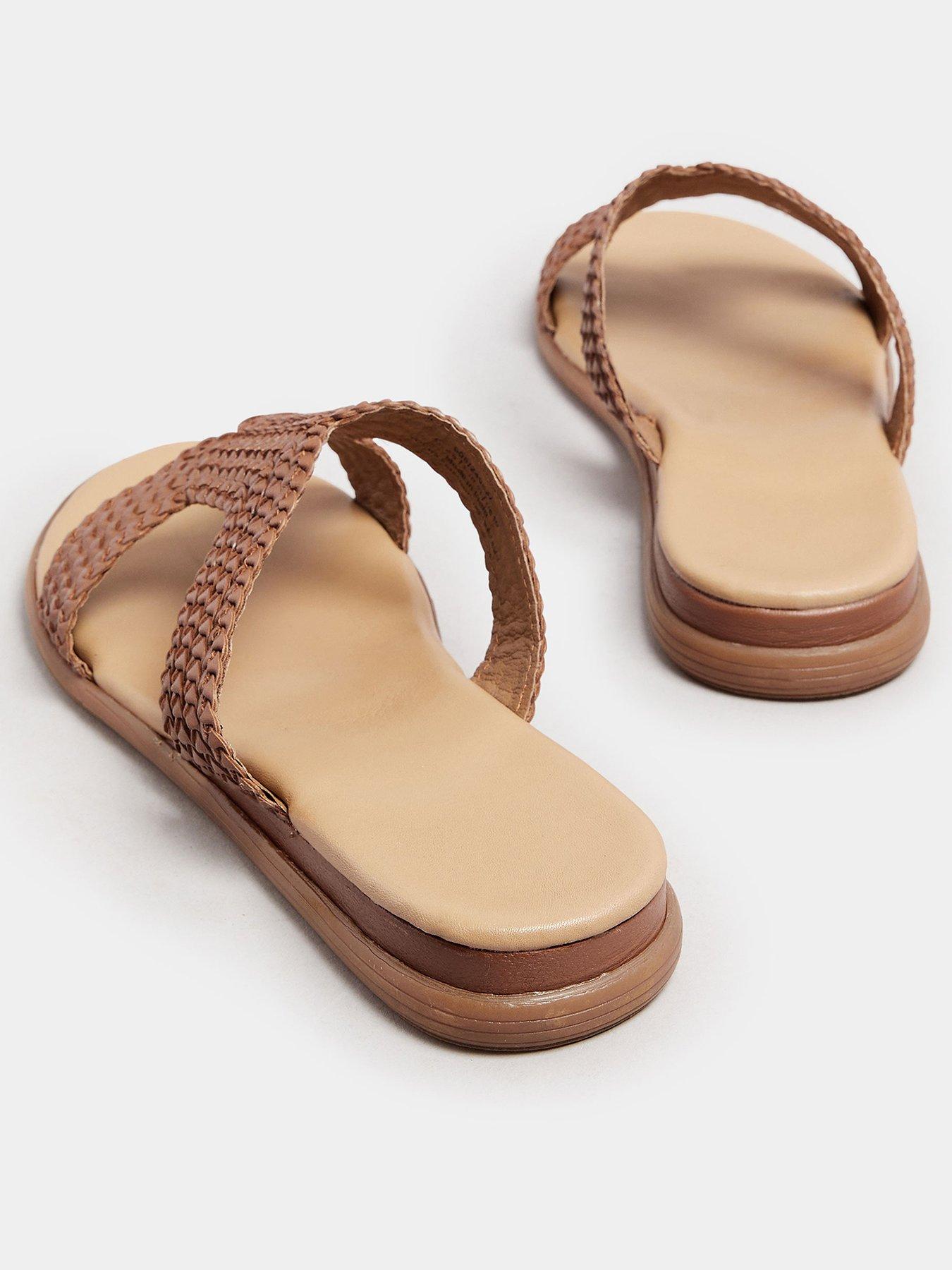 Image 3 of 4 of Yours Extra Wide Fit Woven Wedge Mule Sandals - Natural