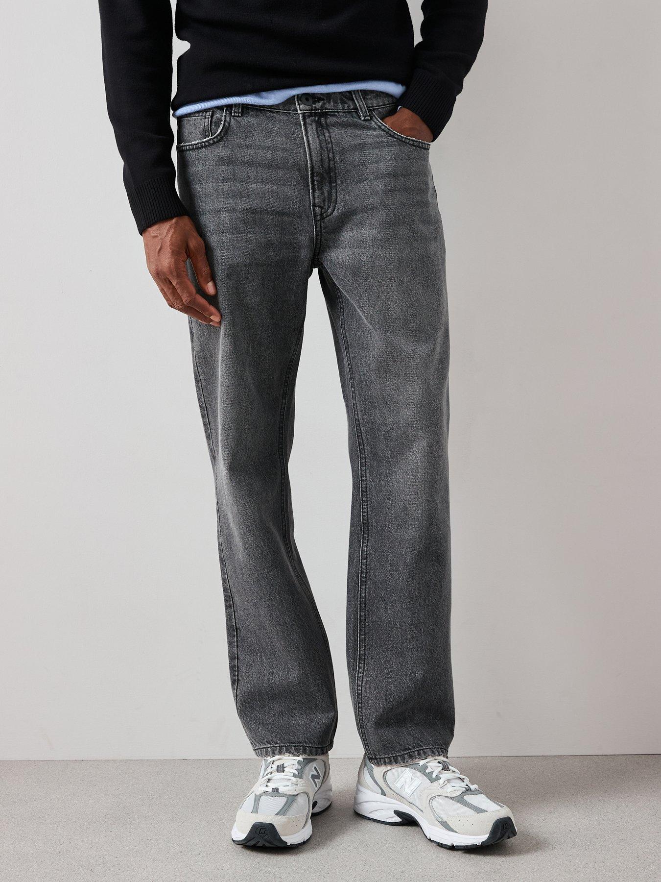 Image 1 of 7 of The Very Collection Straight Fit Jeans With Stretch - Washed Black