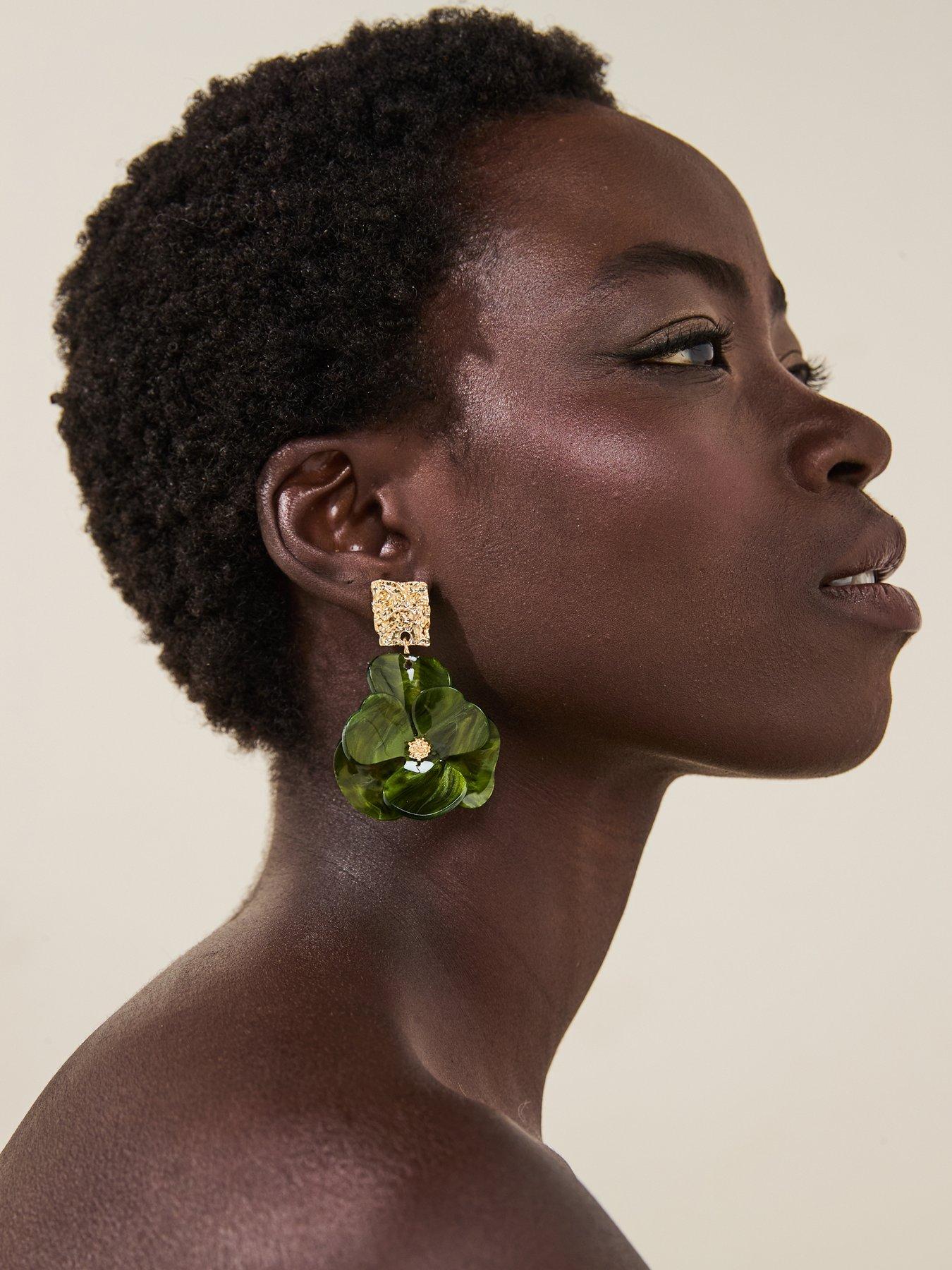 v-by-very-v-by-very-gold-plated-green-flower-drop-earrings