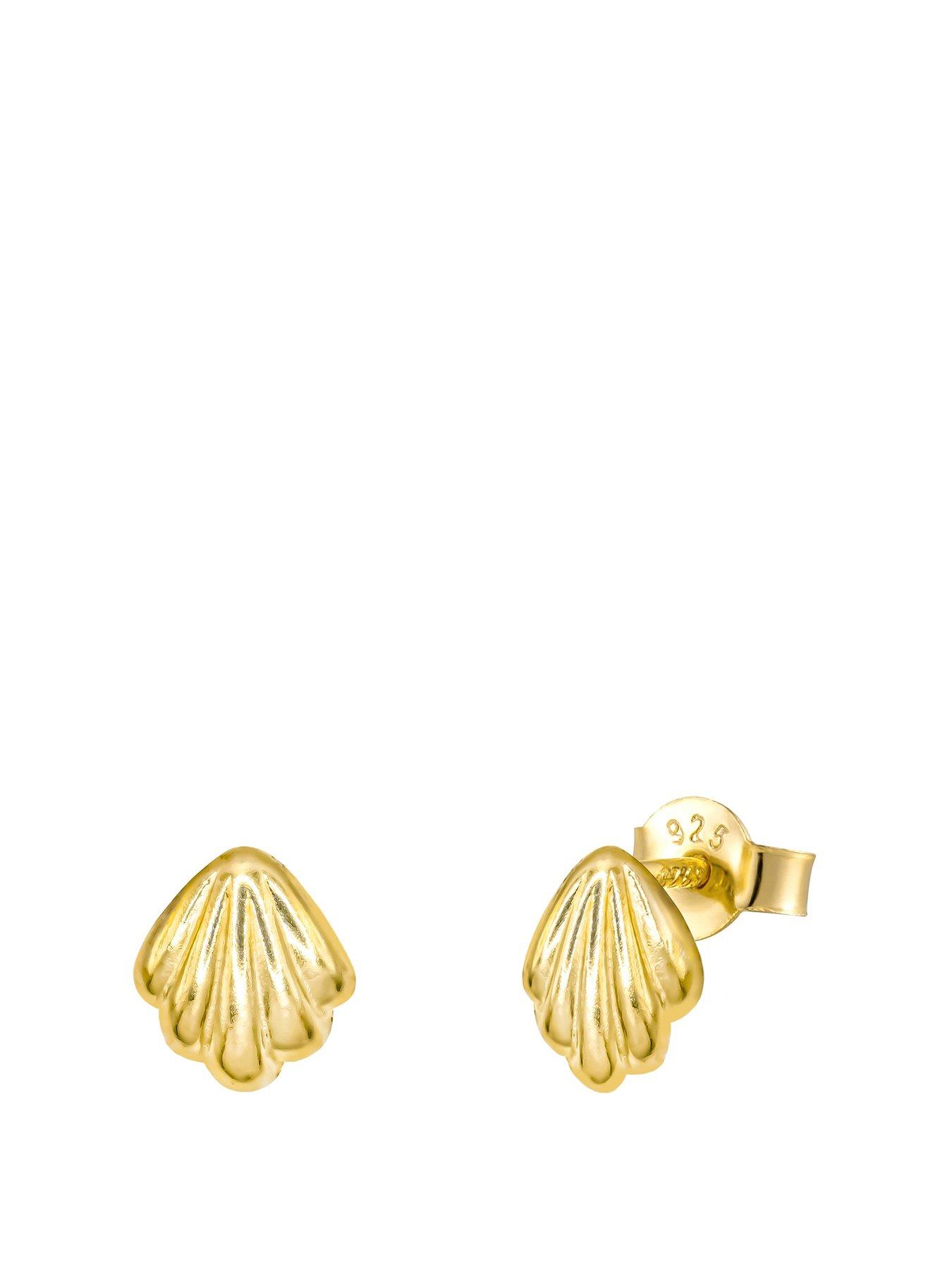 v-by-very-gold-plated-sterling-silver-shell-stud-earring