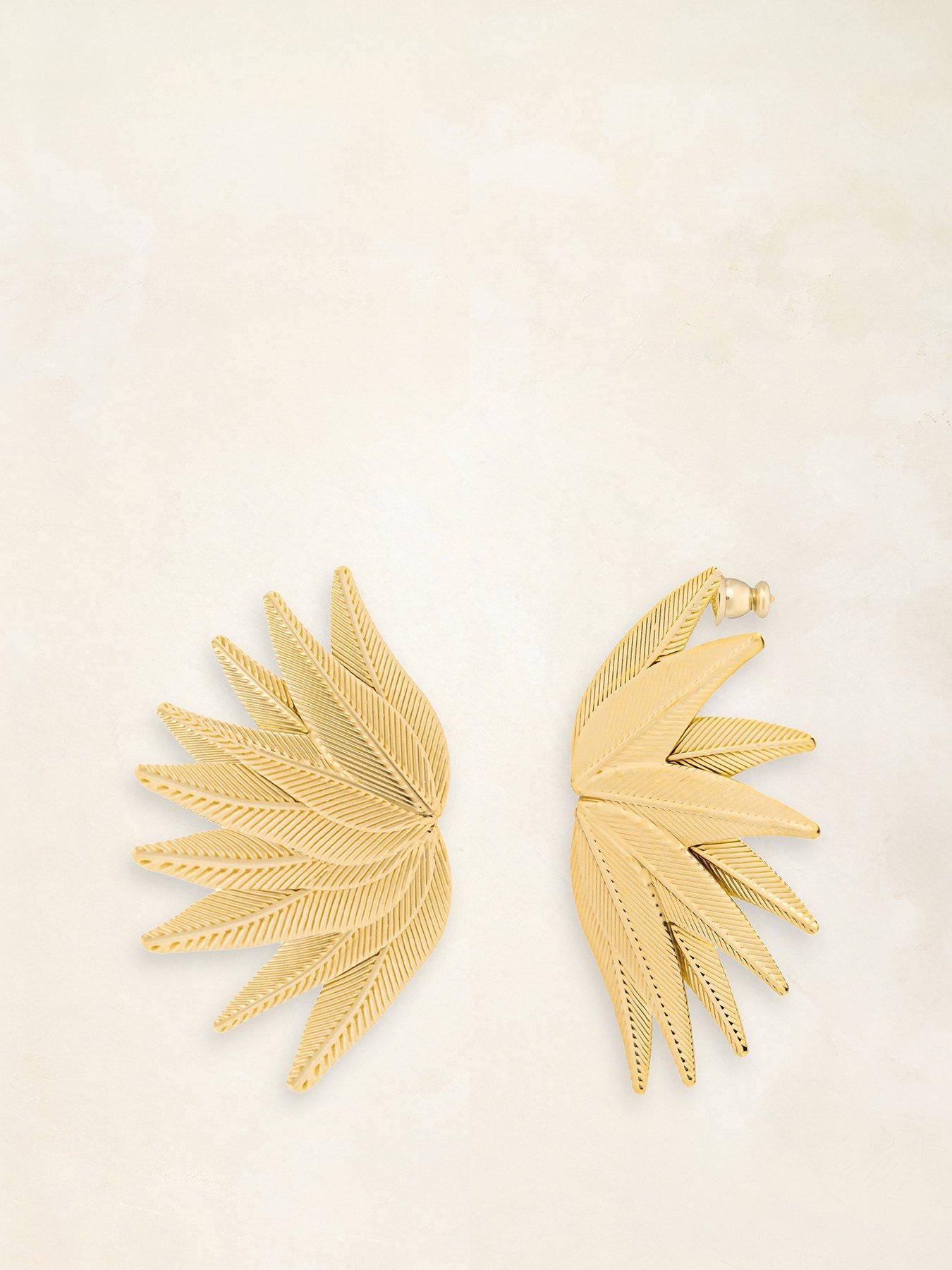 undefined V By Very Gold Plated Statement Floral Stud Earrings