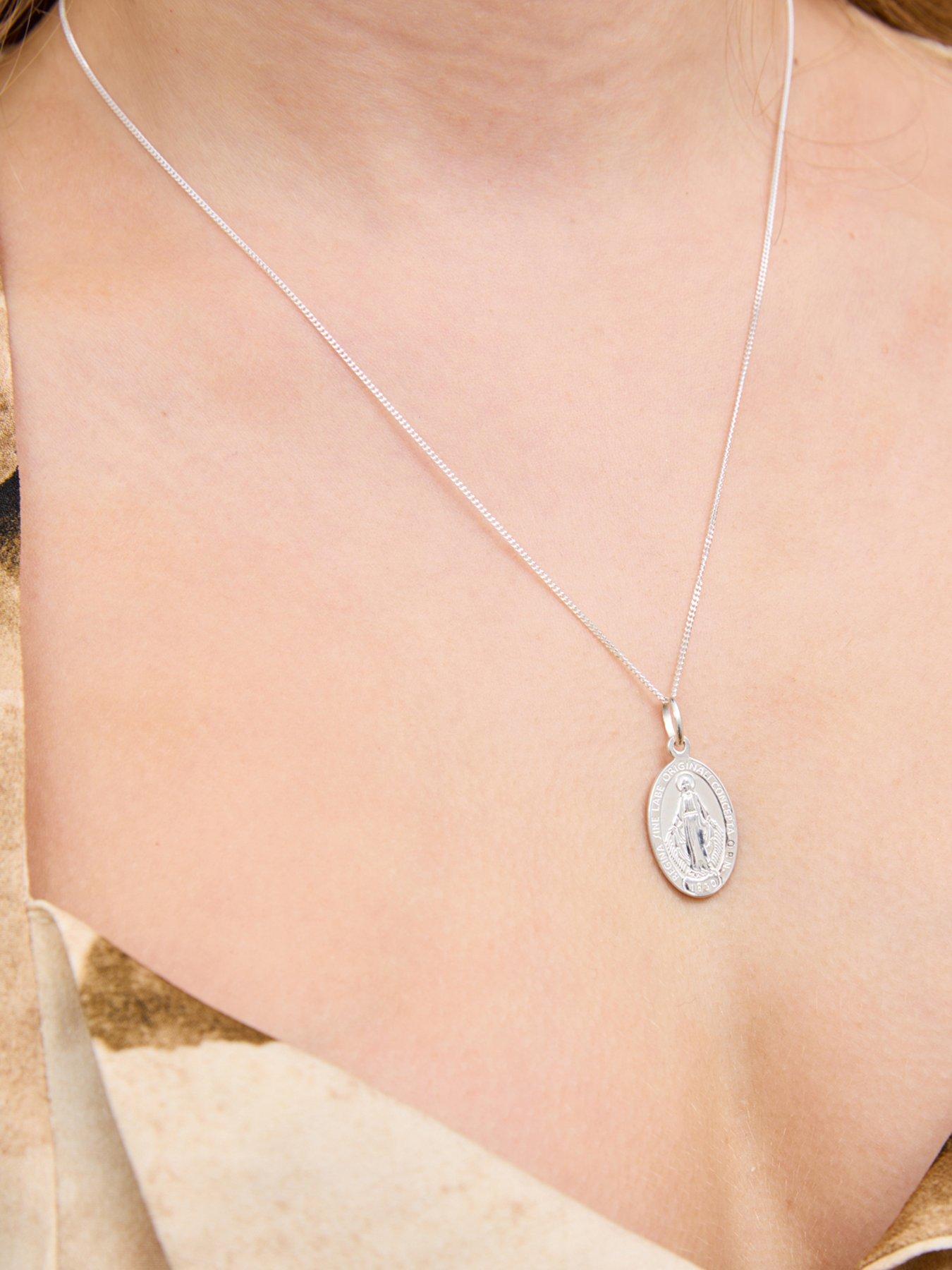Image 2 of 3 of V by Very Sterling silver reversible Miraculous Medal Pendant