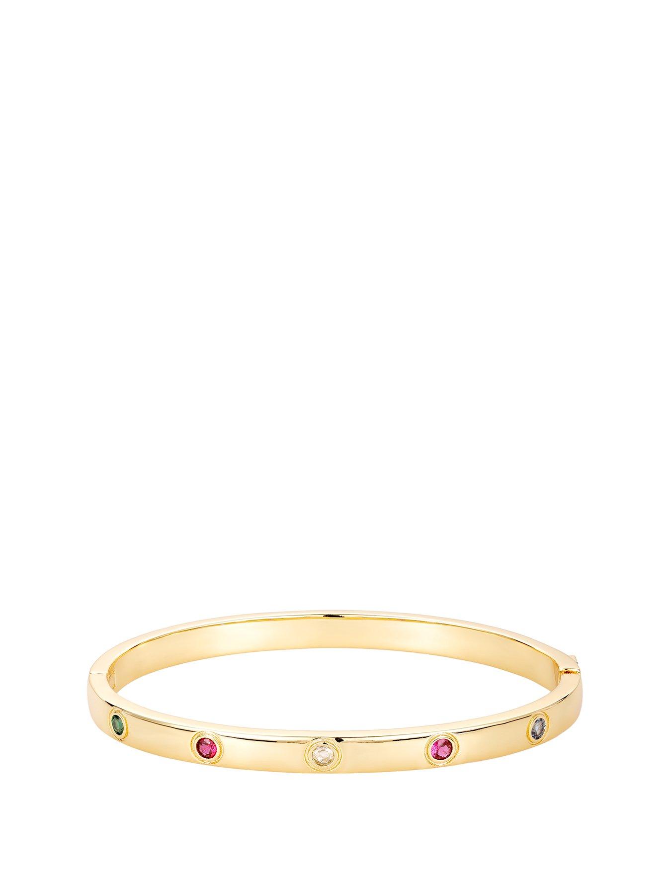 undefined V By Very Gold Plated Multi CZ Bangle