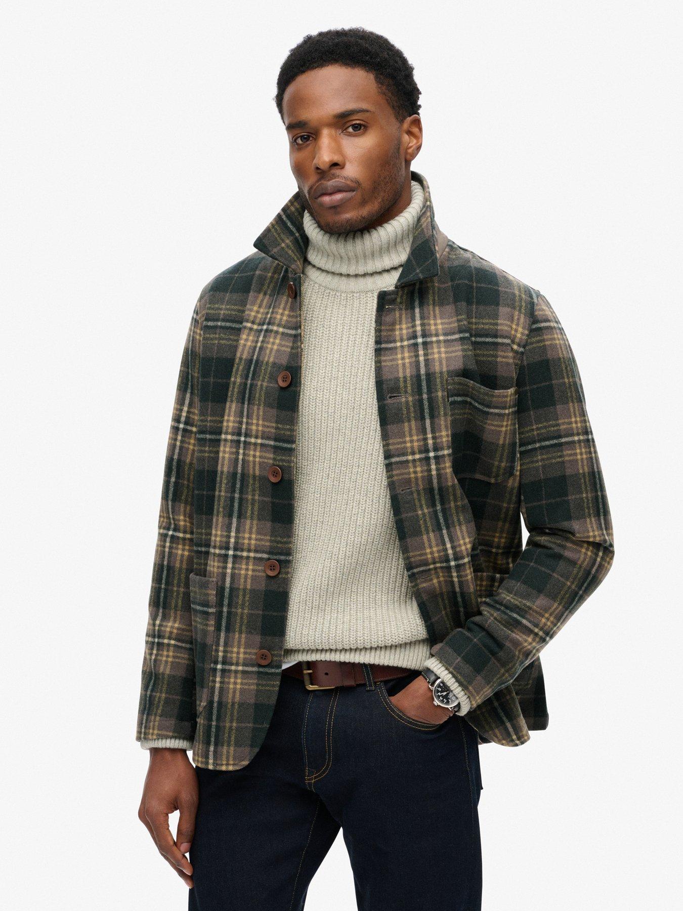Image 1 of 6 of Superdry Merchant Textured Overshirt - Green