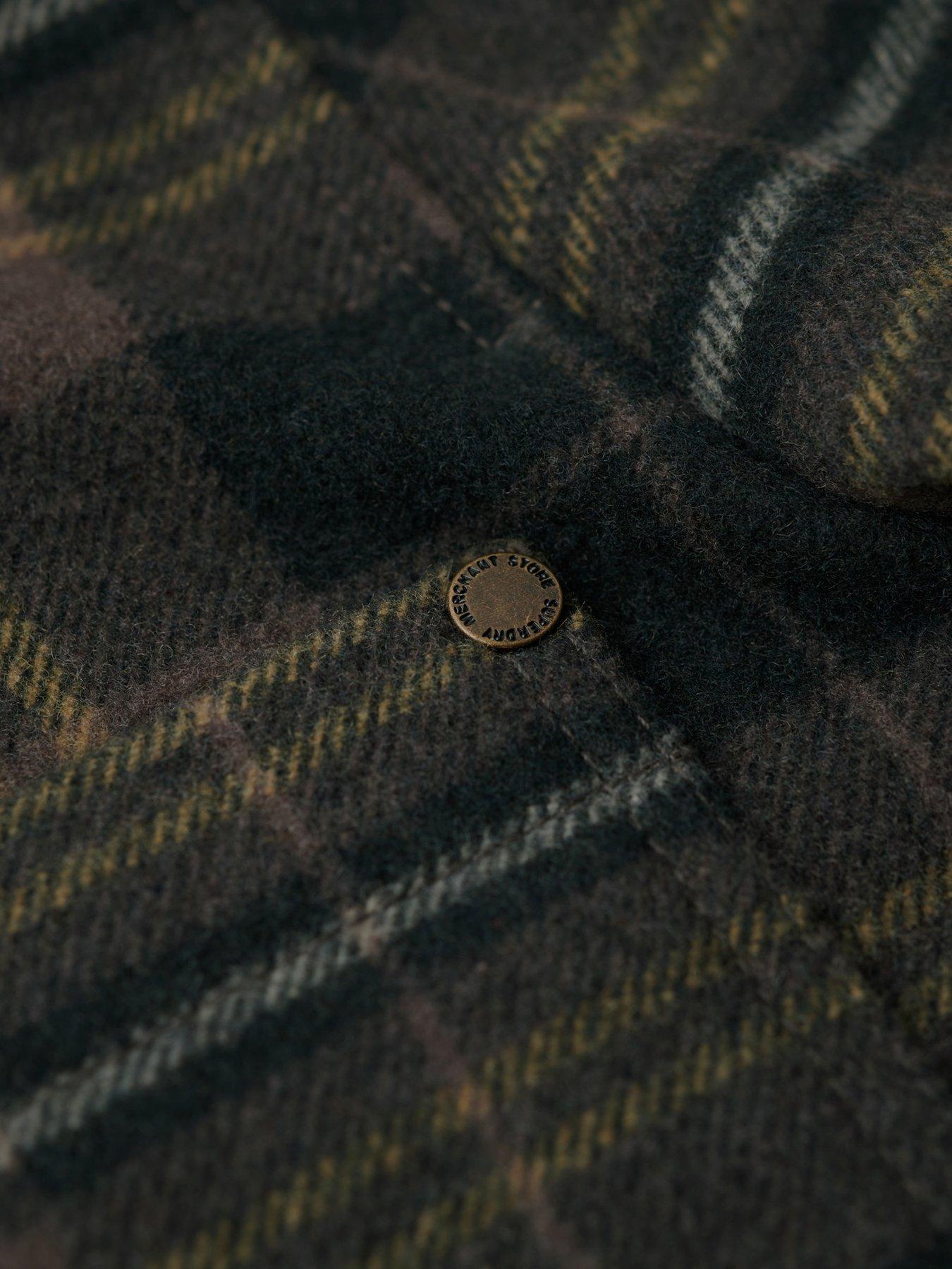 Image 5 of 6 of Superdry Merchant Textured Overshirt - Green