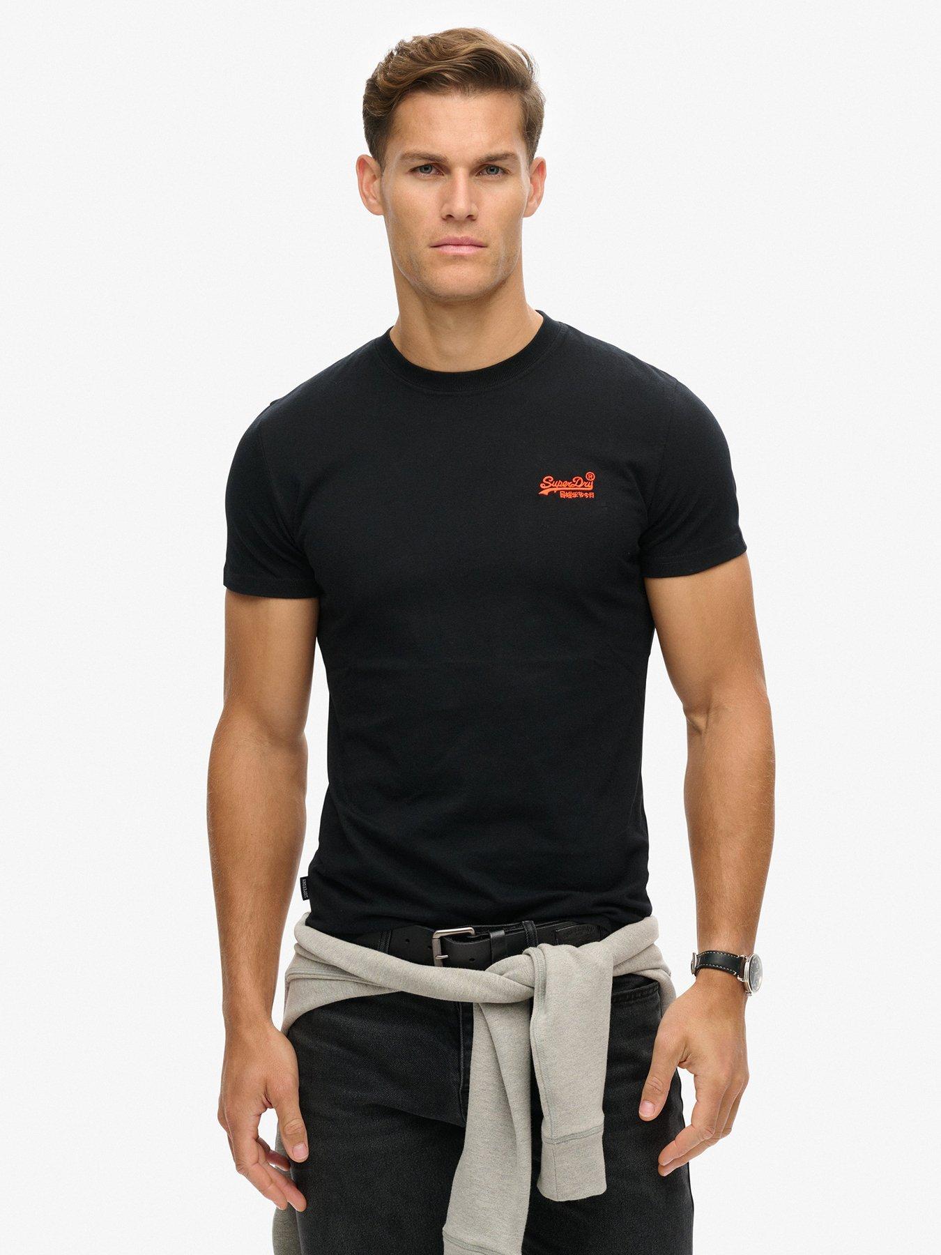 Image 1 of 5 of Superdry Essential Logo Embroidered Short Sleeve T-Shirt - Black