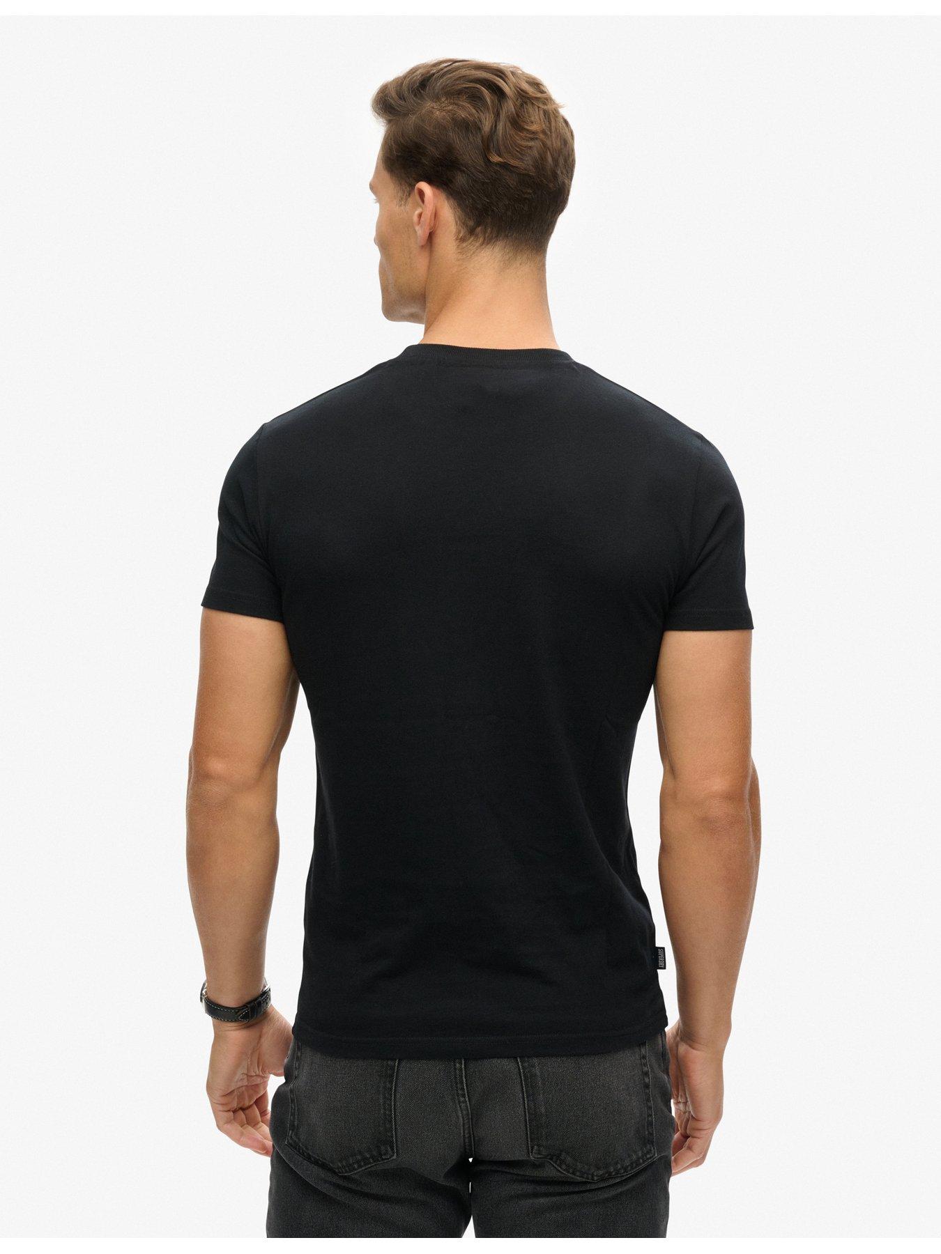 Image 2 of 5 of Superdry Essential Logo Embroidered Short Sleeve T-Shirt - Black