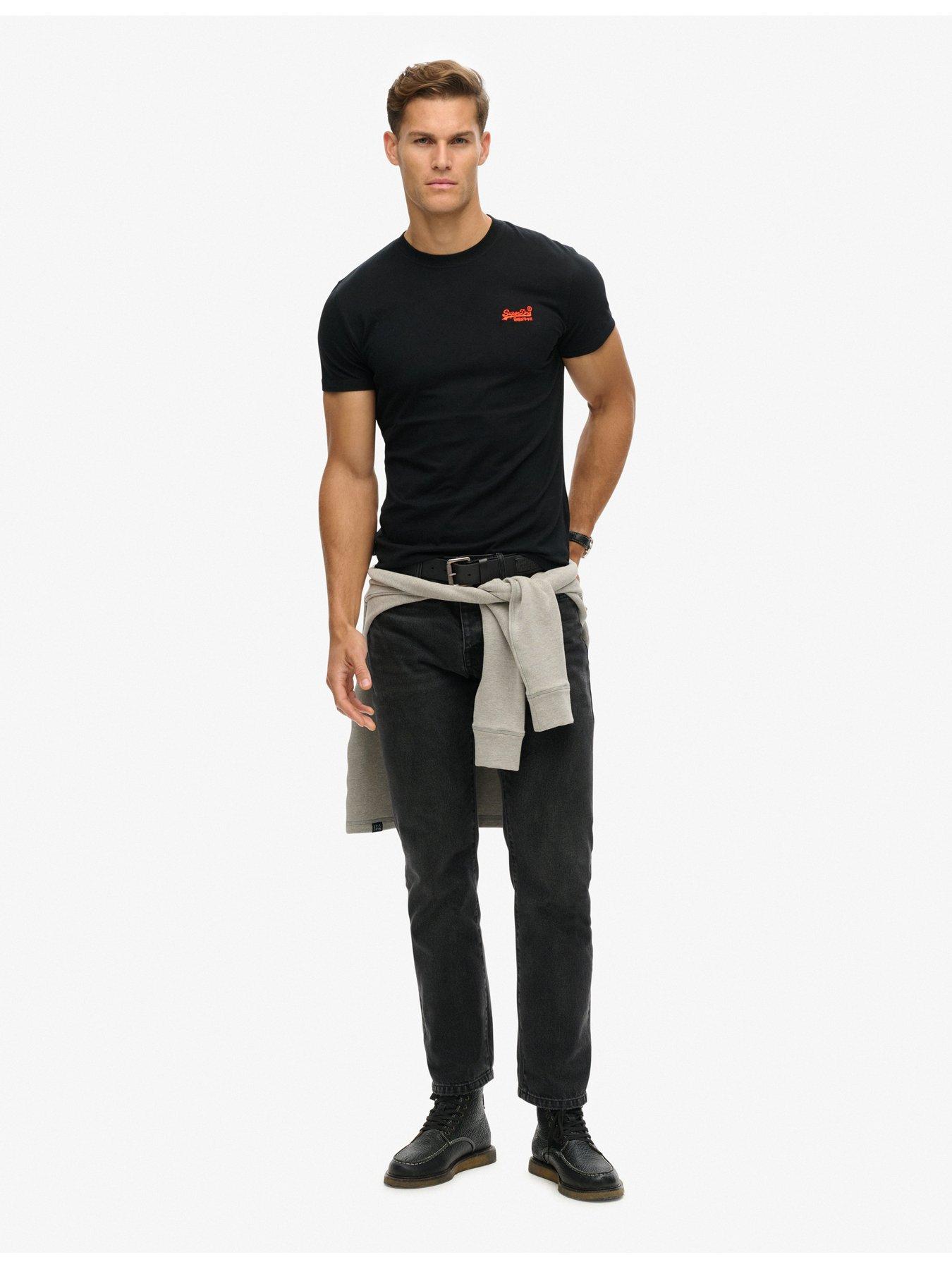Image 3 of 5 of Superdry Essential Logo Embroidered Short Sleeve T-Shirt - Black