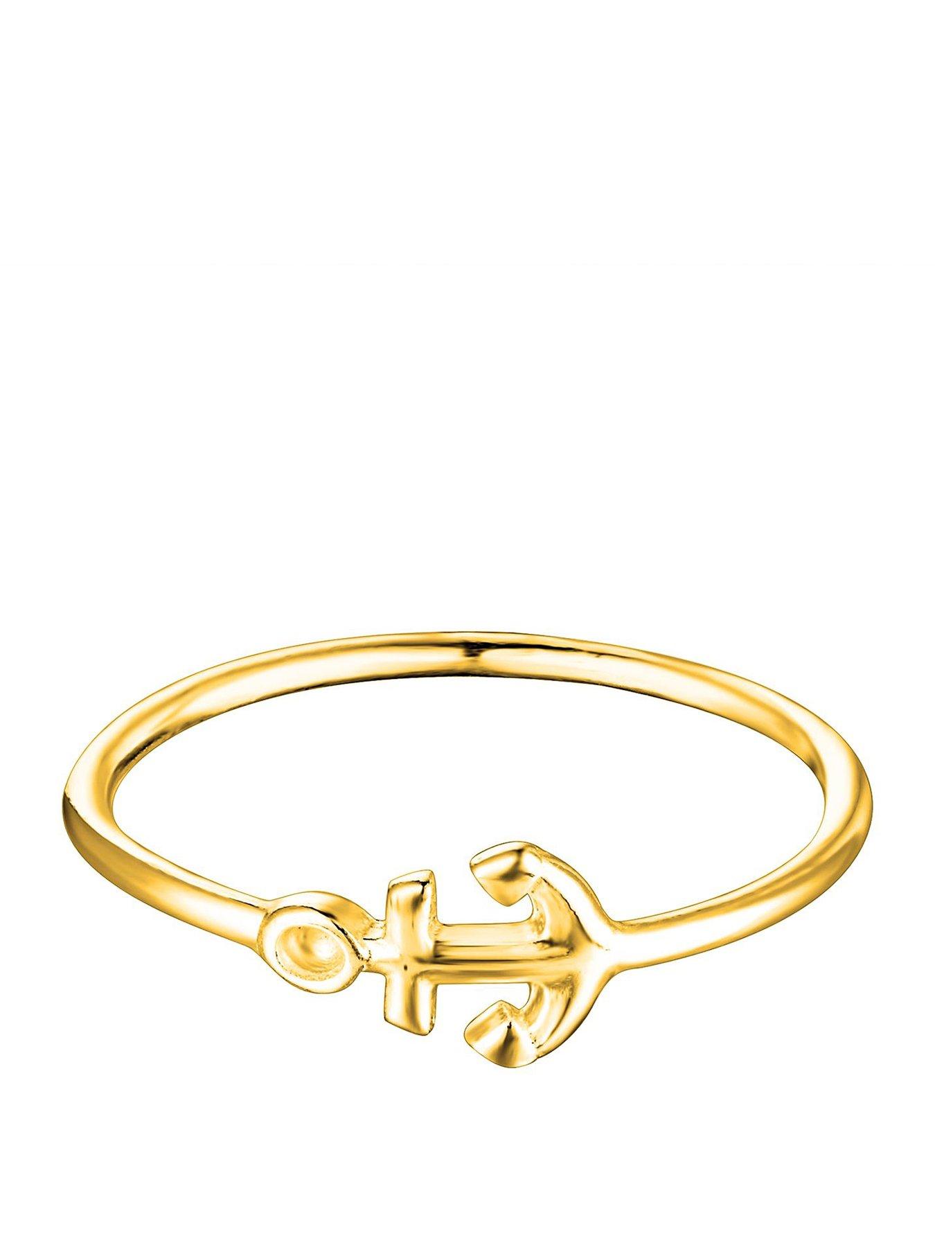v-by-very-dainty-gold-plated-sterling-silver-anchor-ring