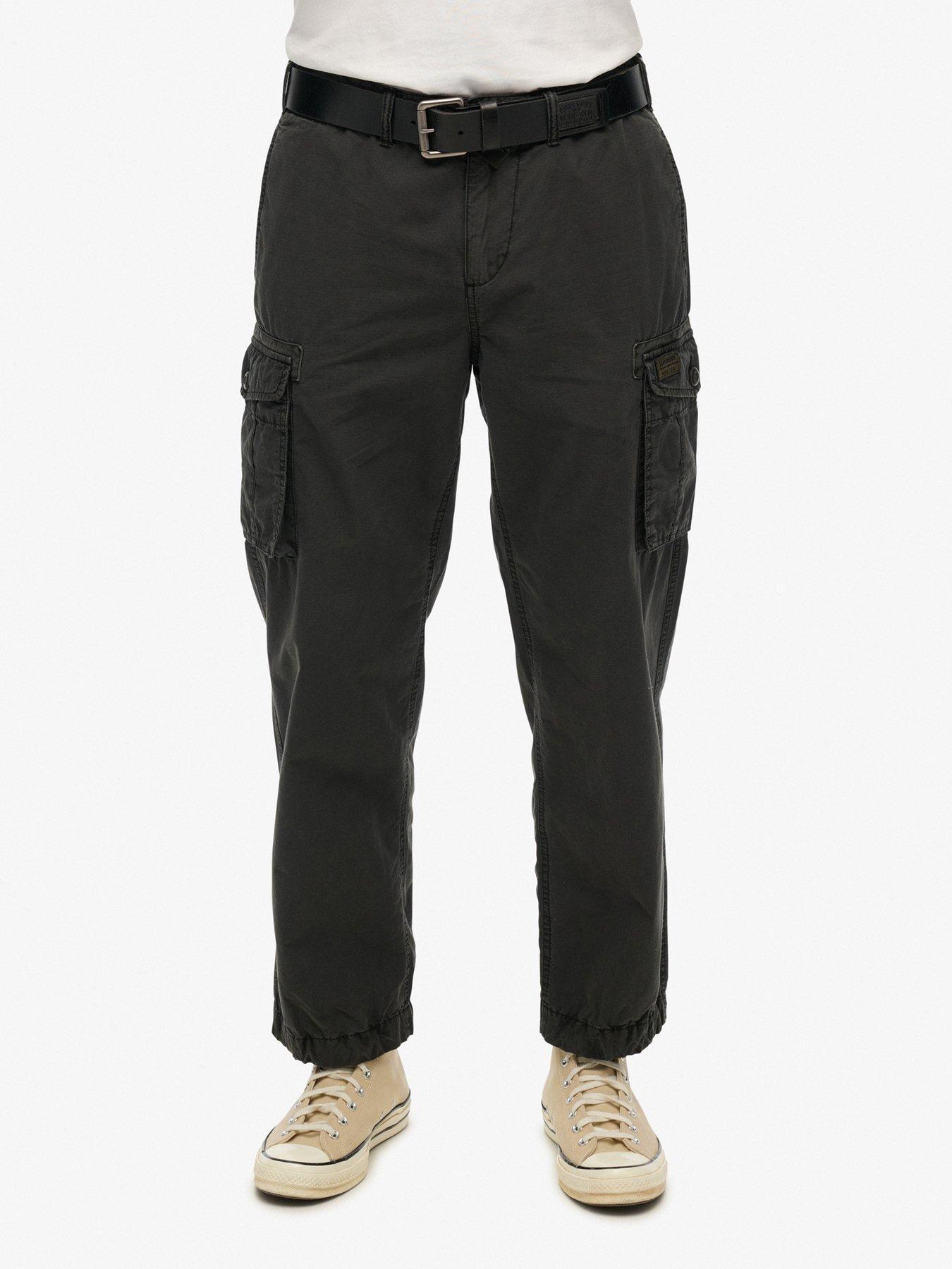 Superdry Parachute Straight Fit Cargo Trousers - Black