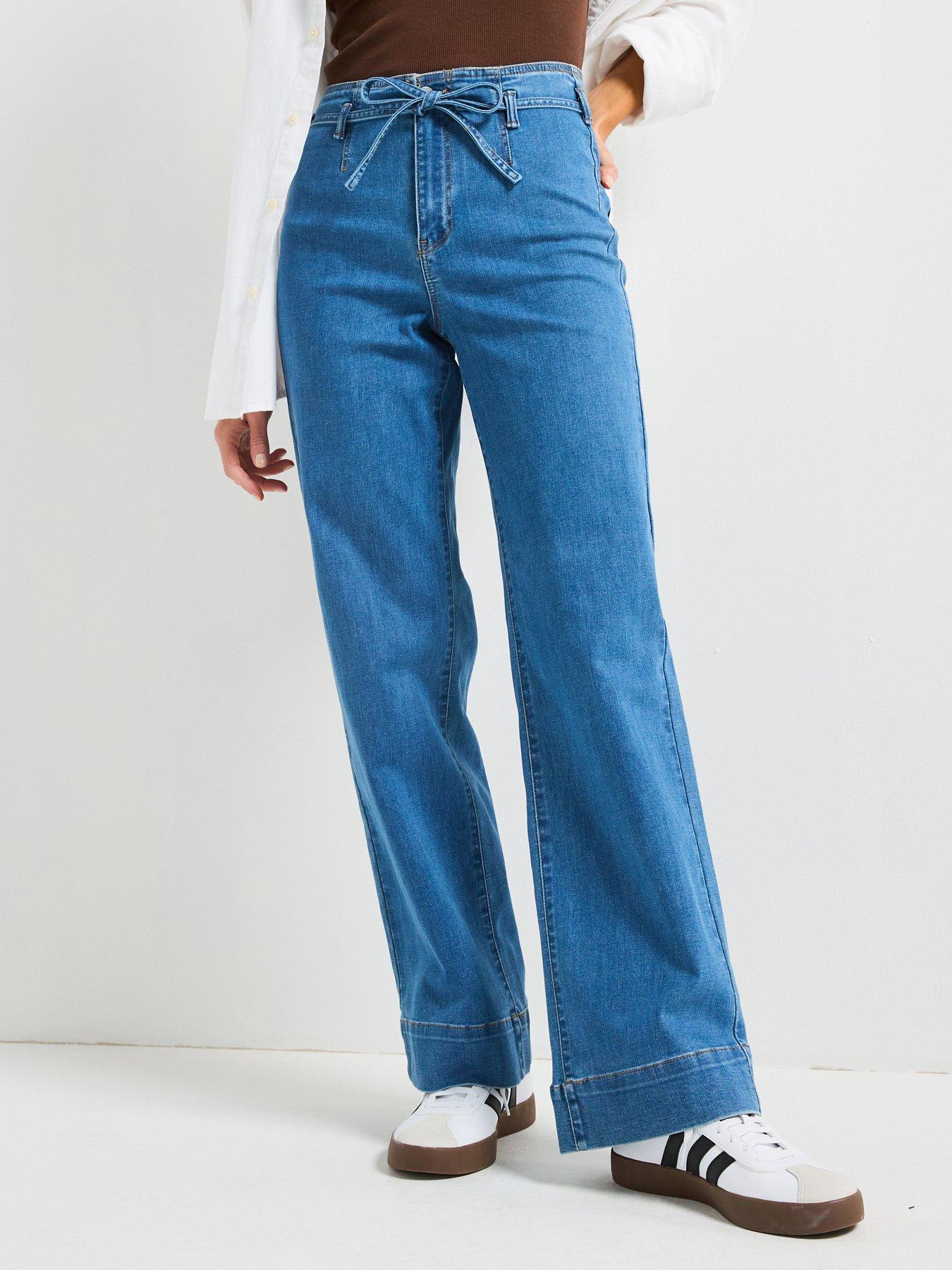 undefined Juicy High Waist Wide Belt Denim Jeans - Blue