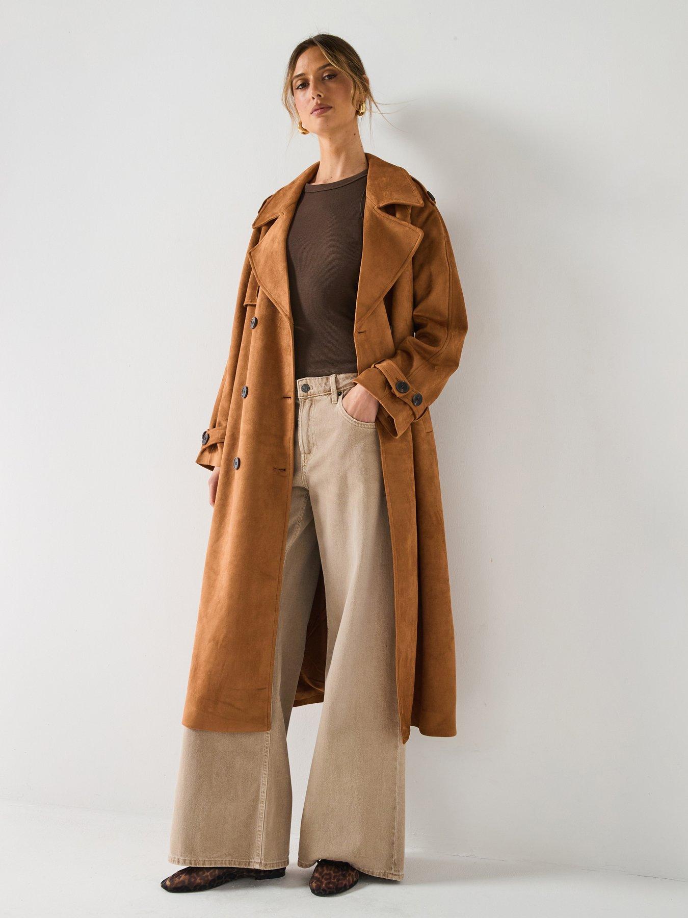 only-norma-faux-suede-trenchcoat-multi