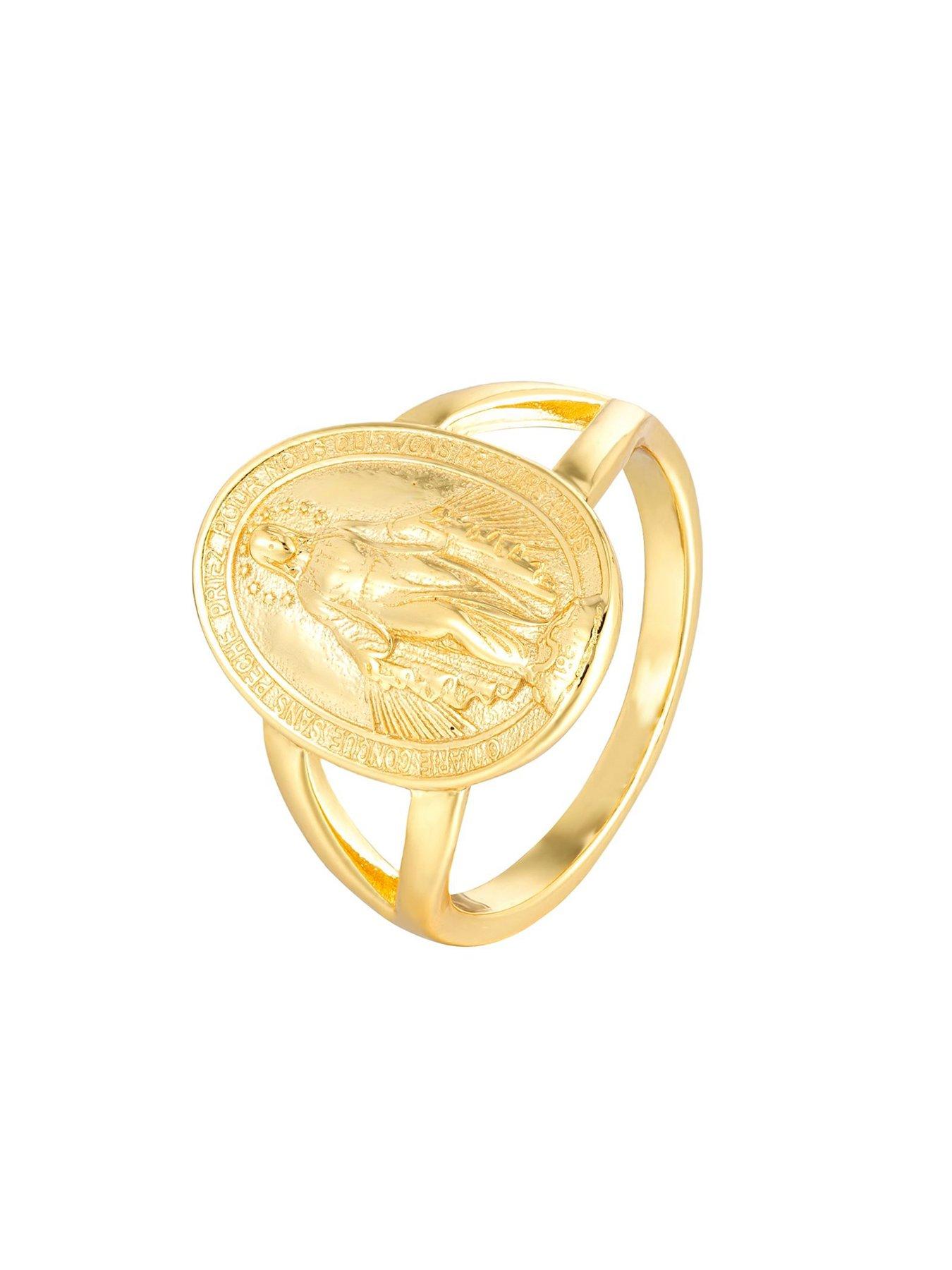 Image 2 of 4 of V by Very Gold Plated Sterling Silver Miraculous Medal Ring