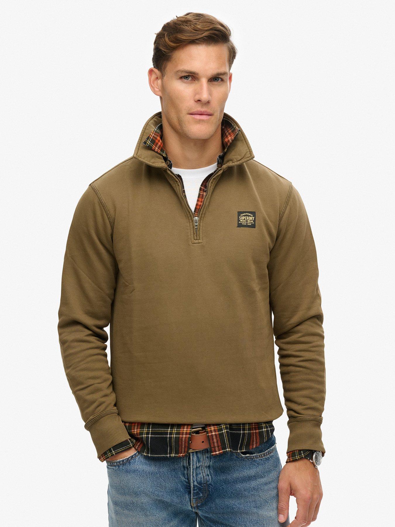 superdry-12-zip-contrast-stitch-crew-sweat-top-dark-greenfront