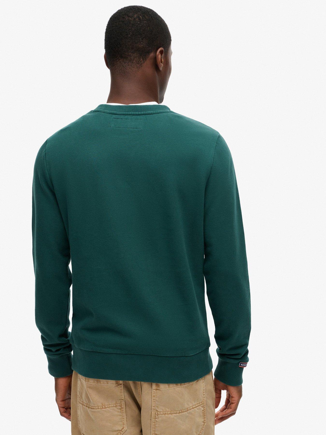 Image 2 of 5 of Superdry Athletic Printed Logo Crew Neck Sweat Top - Dark Green