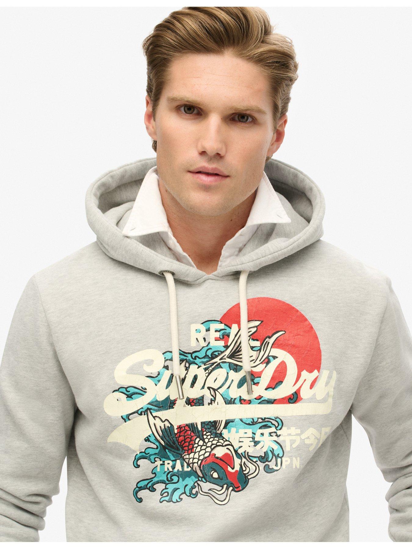 Image 4 of 5 of Superdry Tokyo Graphic Logo Pullover Hoodie - Beige