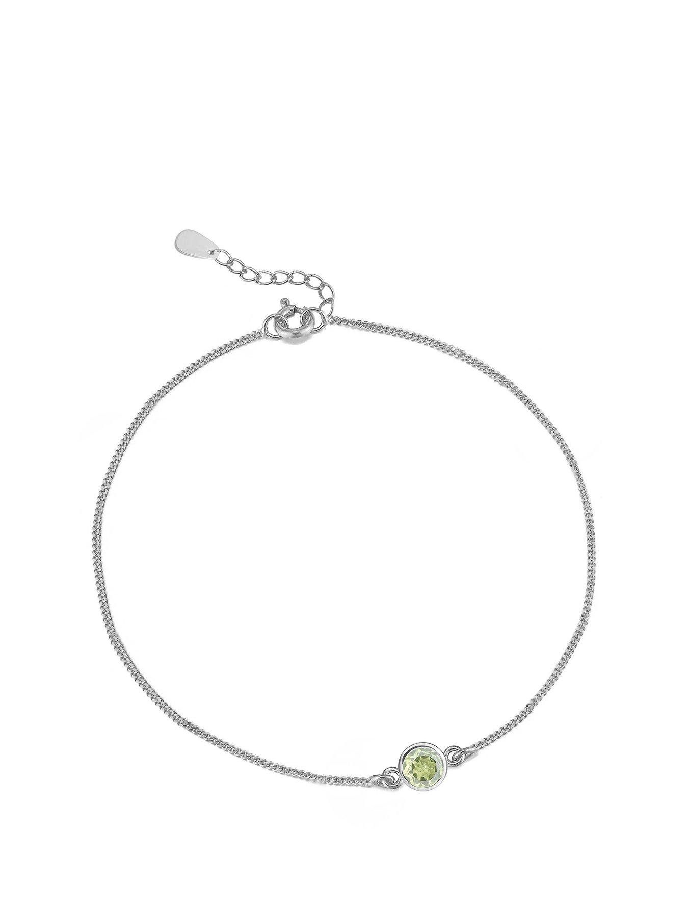 The Love Collection Sterling Silver Birthstone CZ Rubover Bracelet
