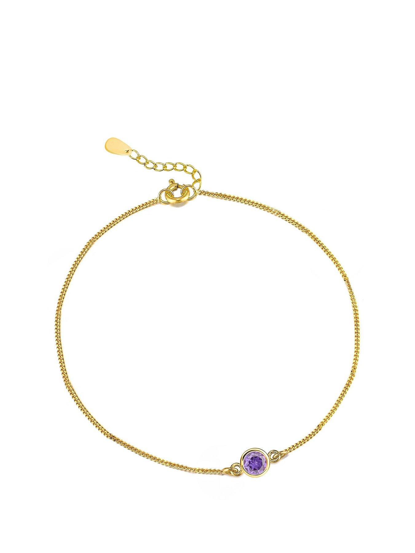 the-love-collection-gold-plated-sterling-silver-birthstone-cz-rubover-bracelet