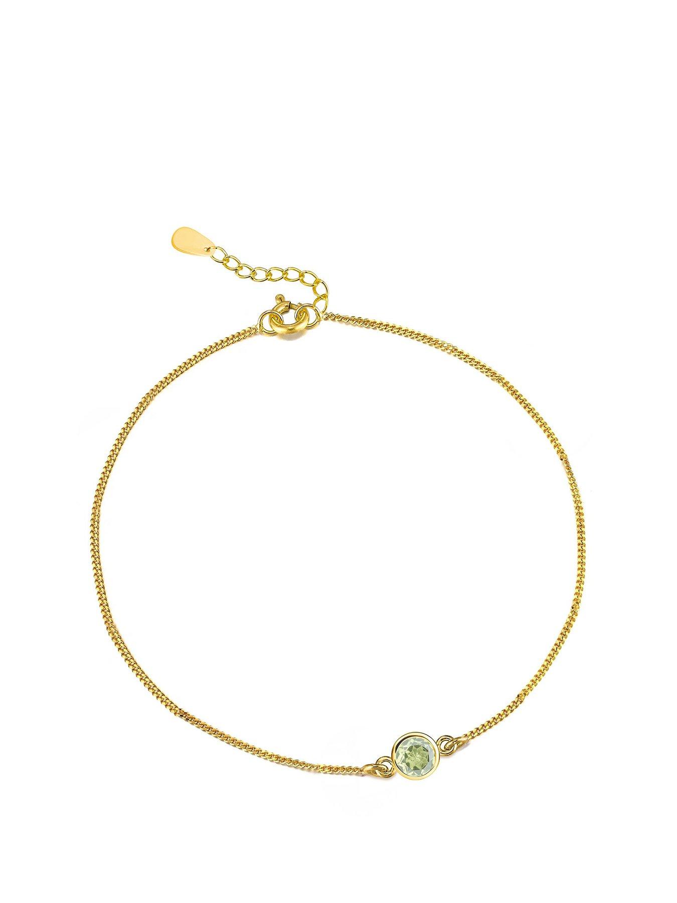 The Love Collection Gold Plated Sterling Silver Birthstone CZ Rubover Bracelet