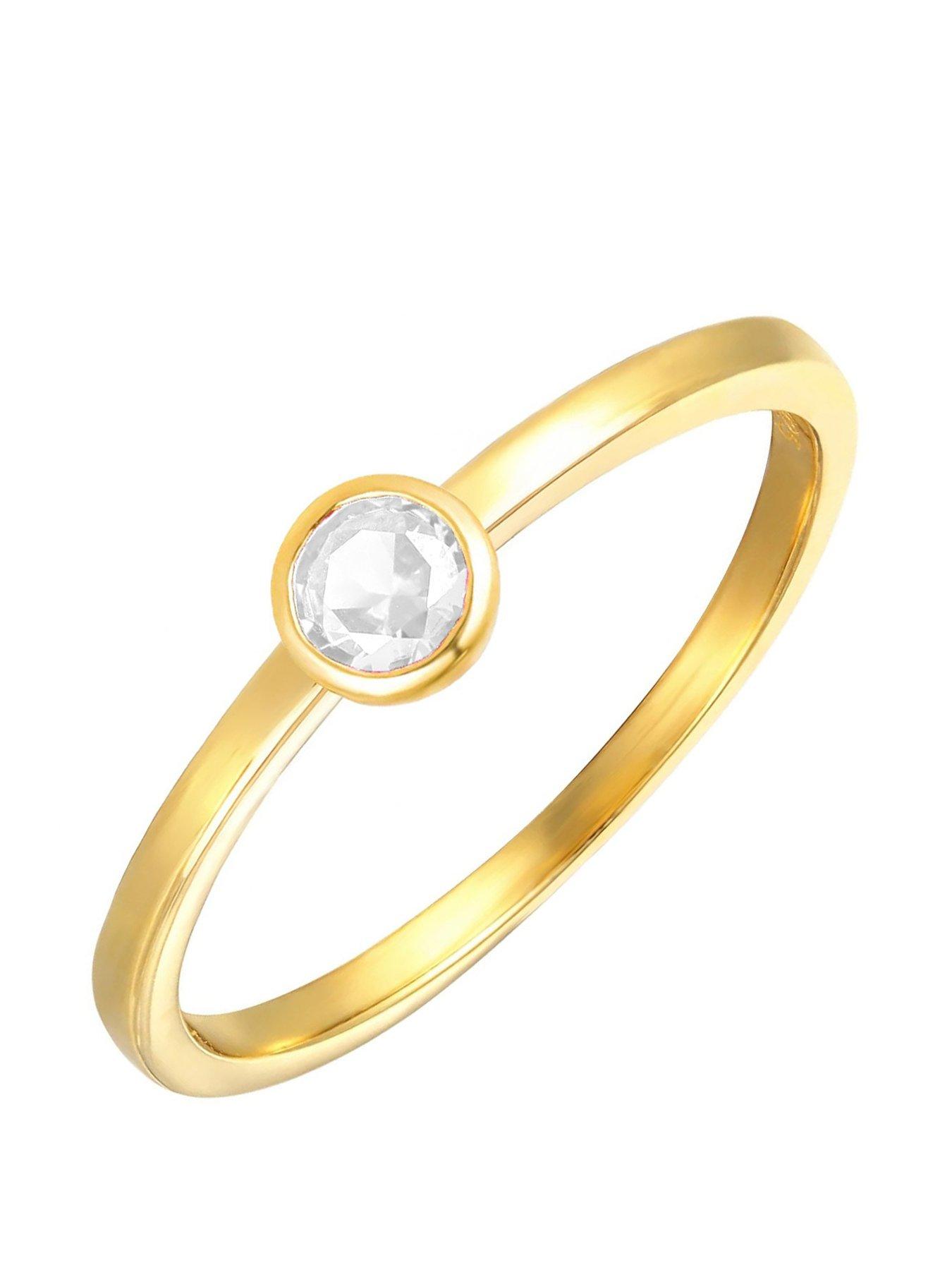 the-love-collection-gold-plated-sterling-silver-birthstone-cz-rubover-ring
