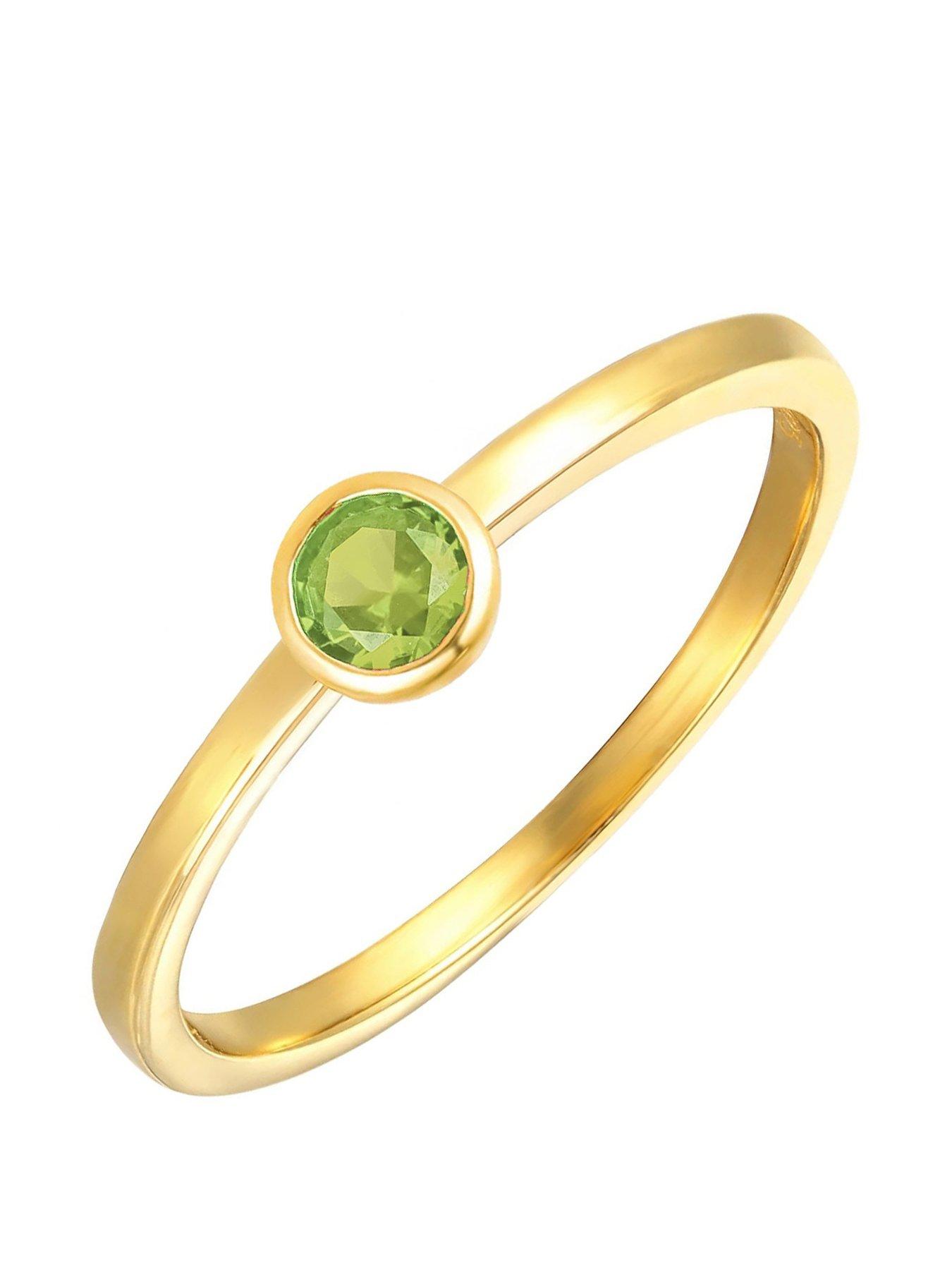 The Love Collection Gold Plated Sterling Silver Birthstone CZ Rubover Ring