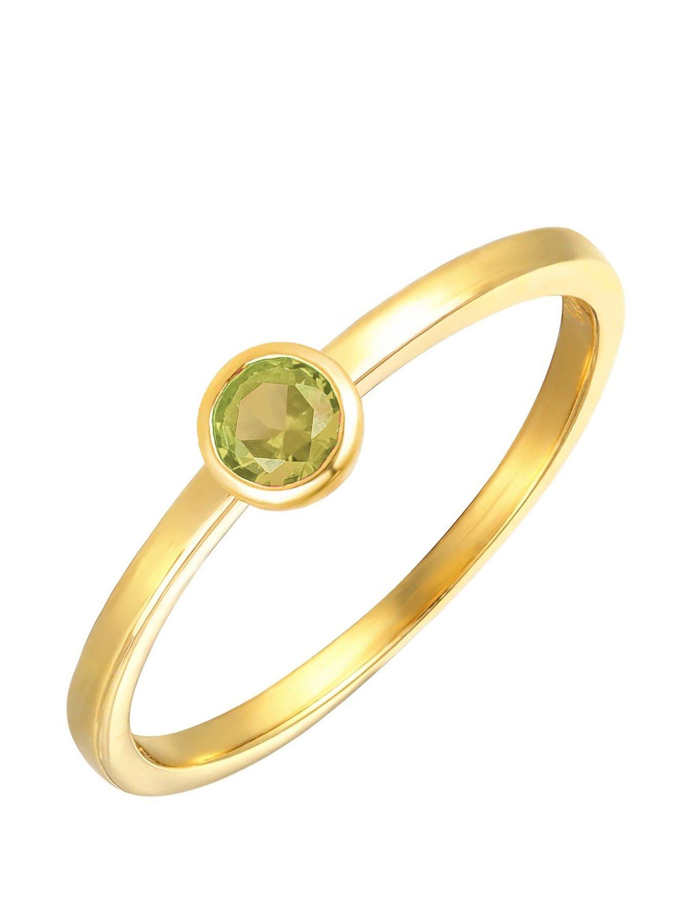 The Love Collection Gold Plated Sterling Silver Birthstone CZ Rubover Ring