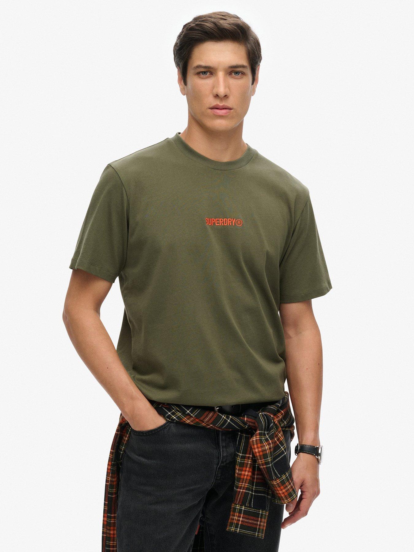 Image 1 of 5 of Superdry Micro Logo Short Sleeve T-Shirt - Khaki