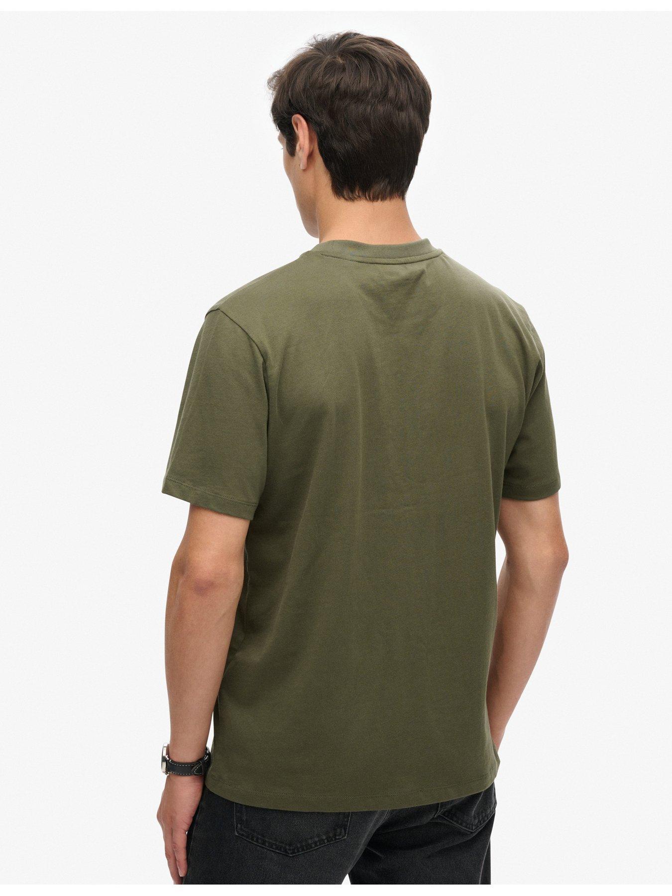 Image 2 of 5 of Superdry Micro Logo Short Sleeve T-Shirt - Khaki