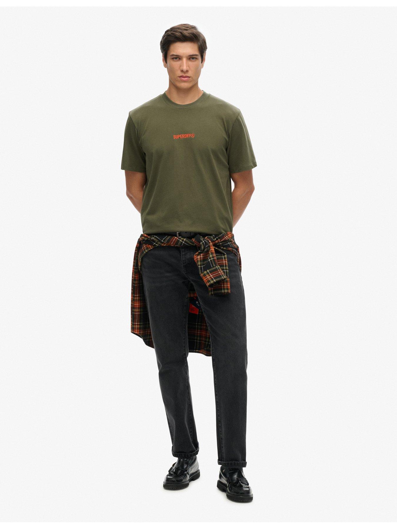 Image 3 of 5 of Superdry Micro Logo Short Sleeve T-Shirt - Khaki
