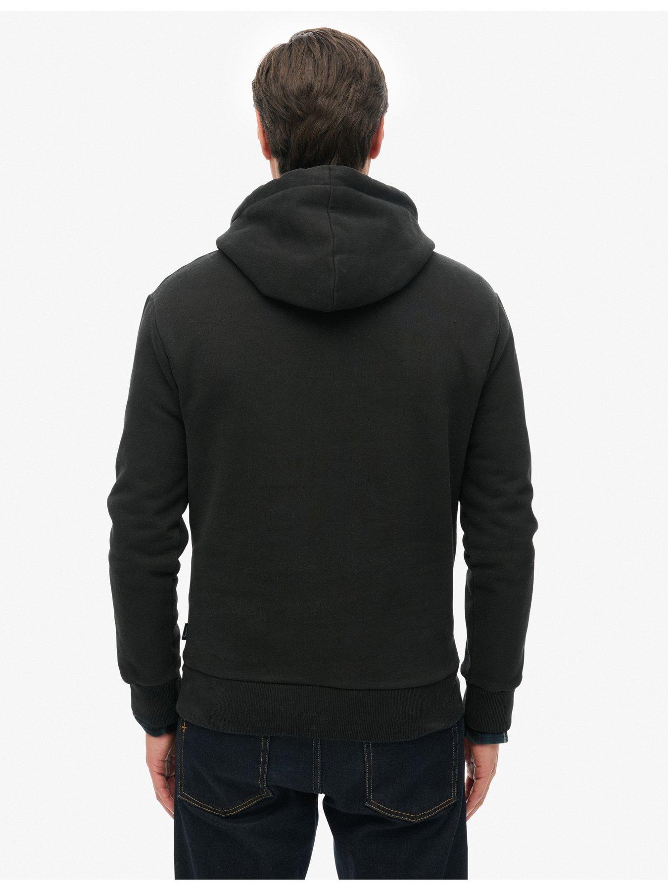 Image 2 of 5 of Superdry Embossed Logo Pullover Hoodie - Black