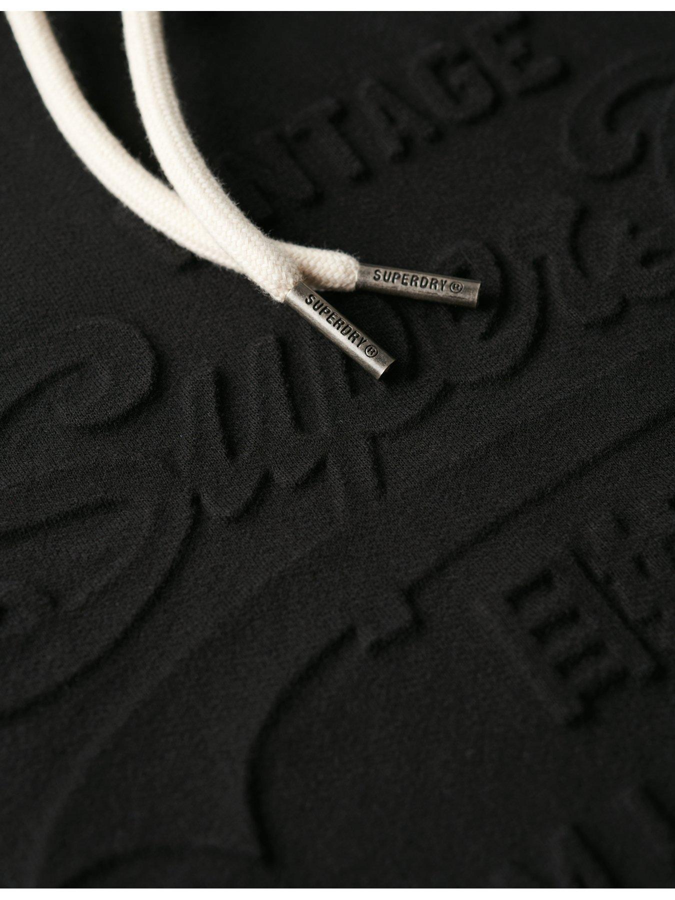 Image 5 of 5 of Superdry Embossed Logo Pullover Hoodie - Black