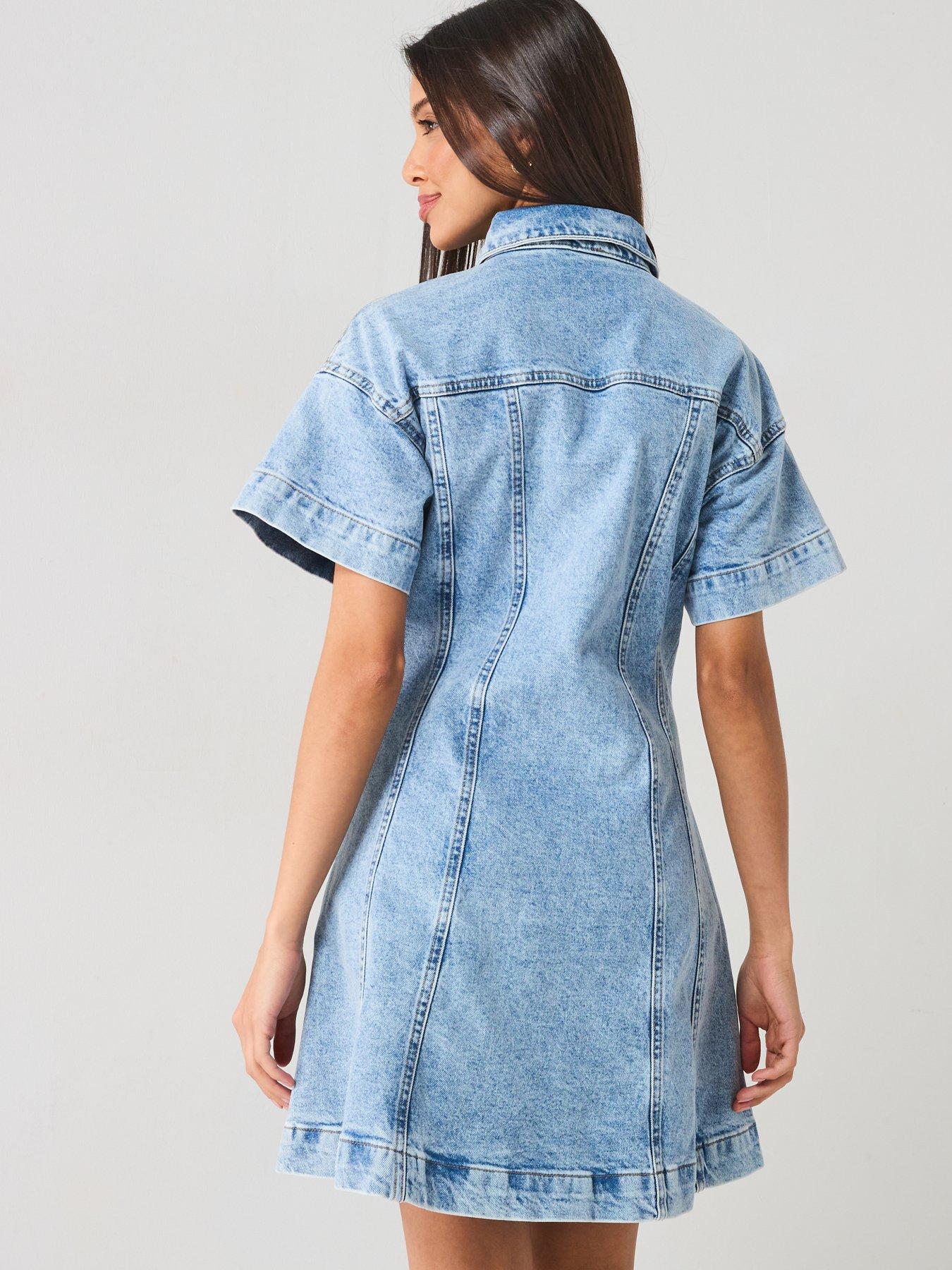 pieces-a-shape-denim-dress-bluestillFront