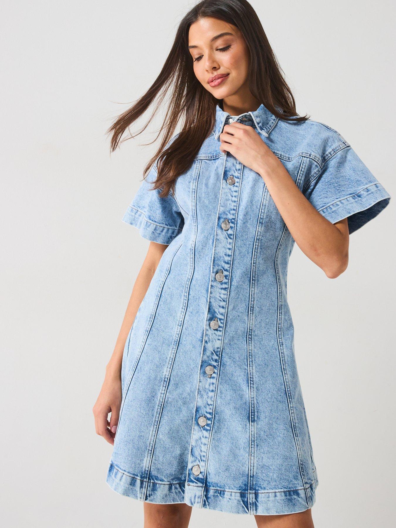 pieces-a-shape-denim-dress-bluedetail