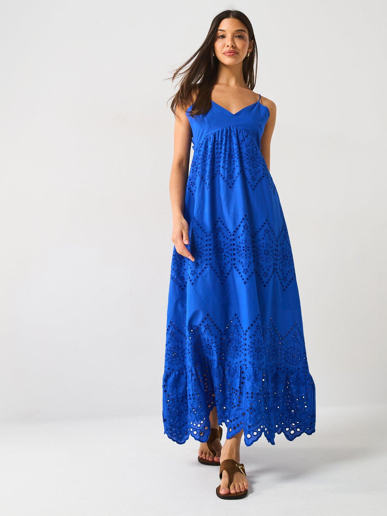 Only Milla Life Strap Maxi Woven Dress - Blue