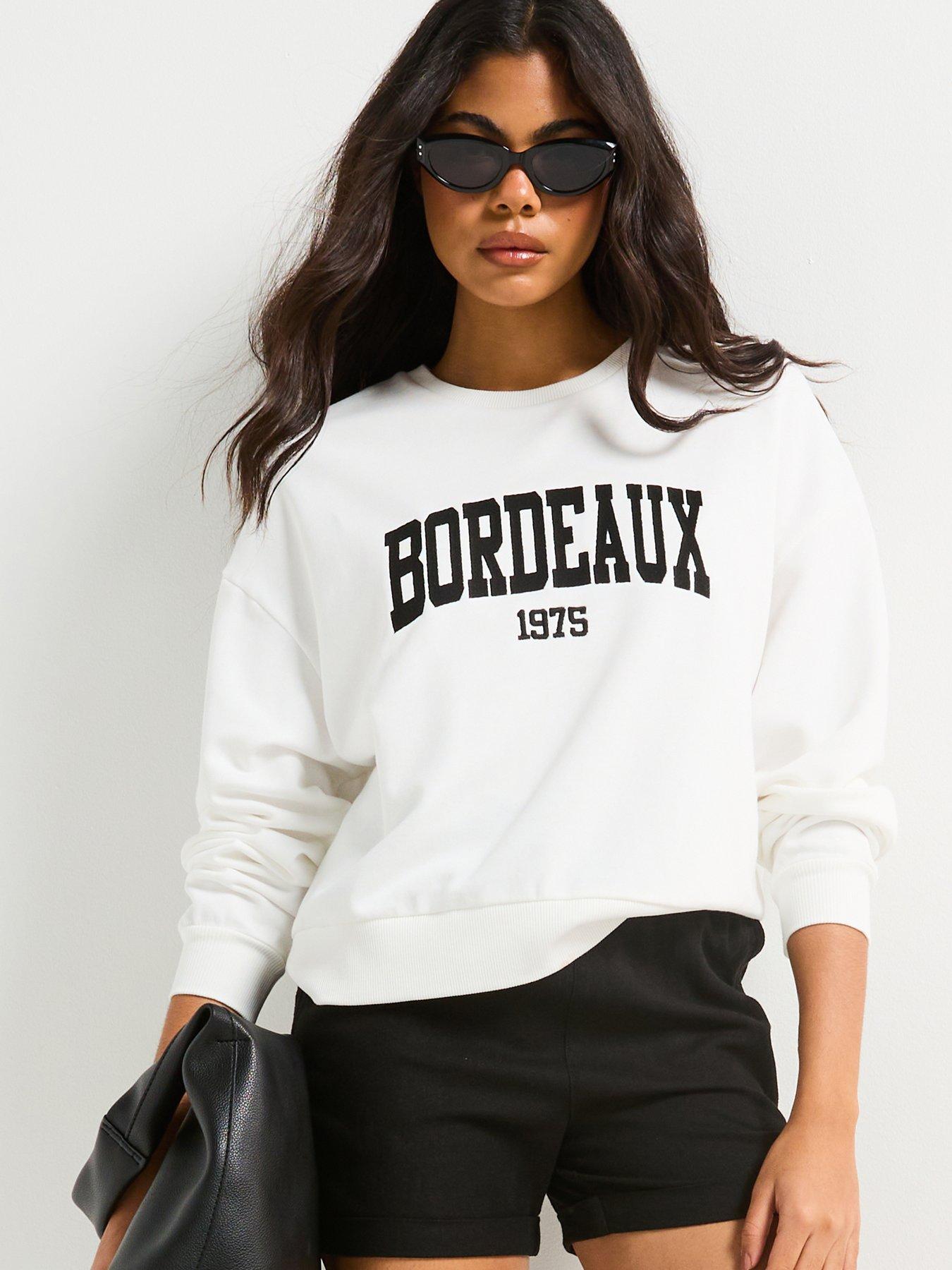 Image of V by Very Bordeaux Graphic Sweatshirt - Cream
