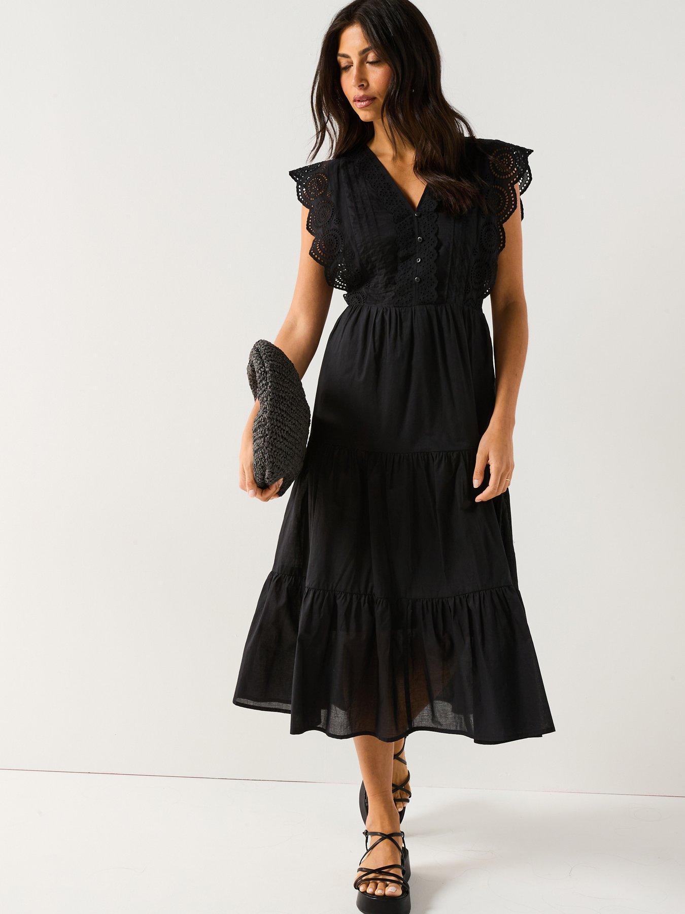 Image of JDY Sara Sleeveless Lace Dress - Black