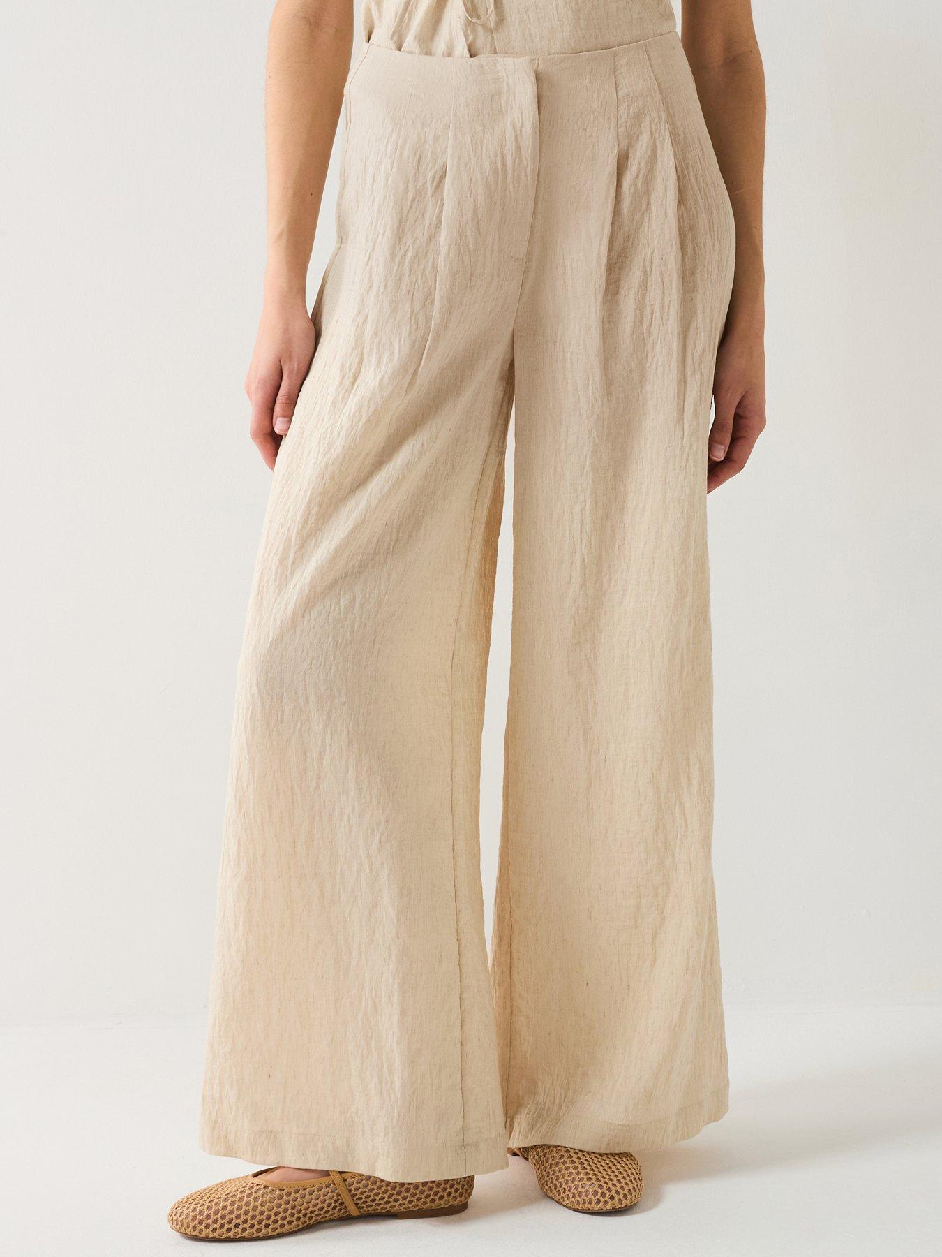 Vero Moda Fea Mid Waist Palazzo Pants - Beige