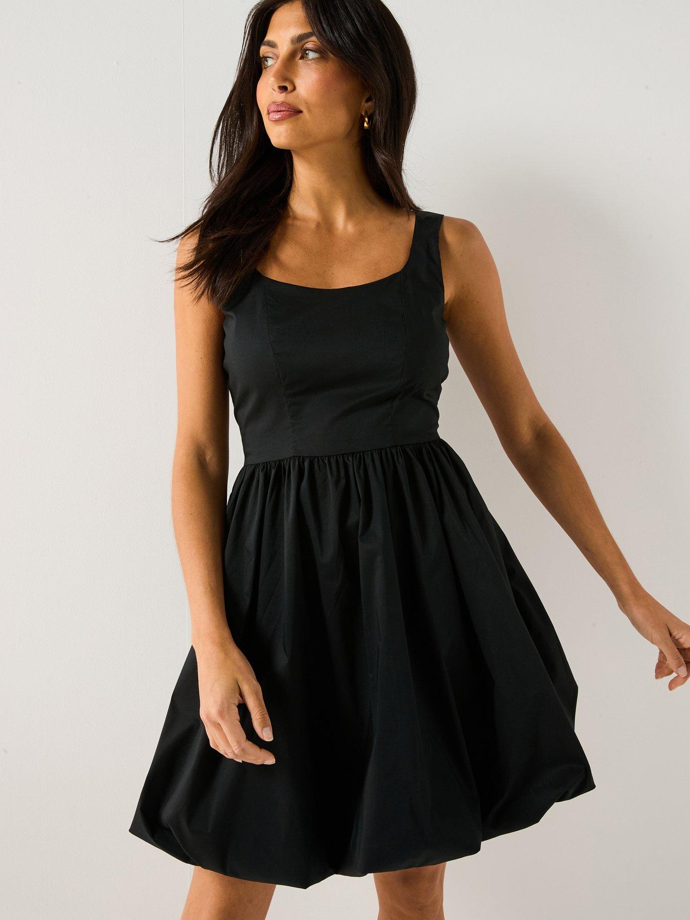 Image 1 of 6 of JDY Mio Sleeveless Bubblehem Dress - Black