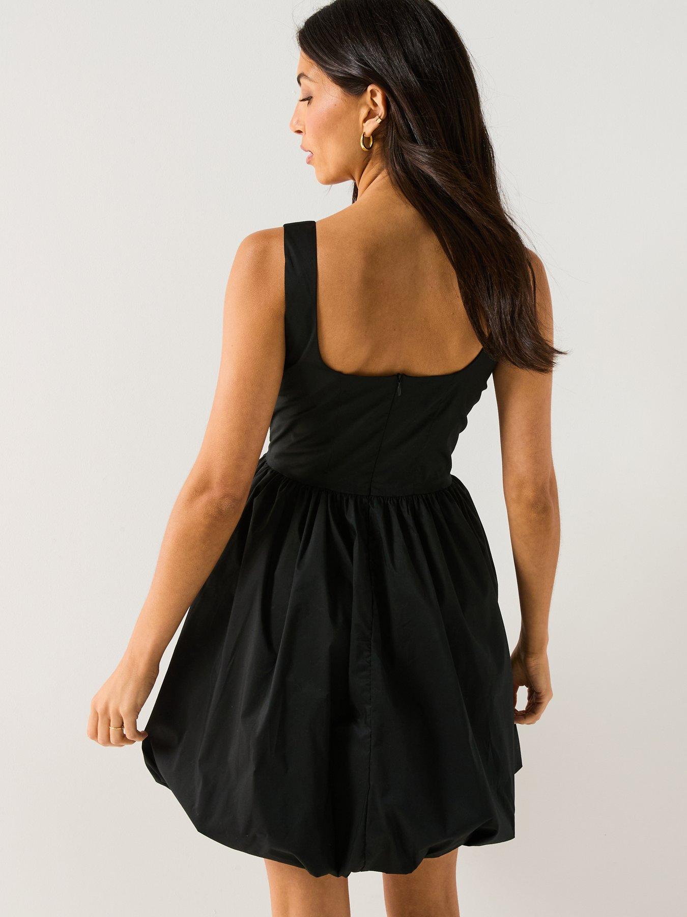 Image 2 of 6 of JDY Mio Sleeveless Bubblehem Dress - Black