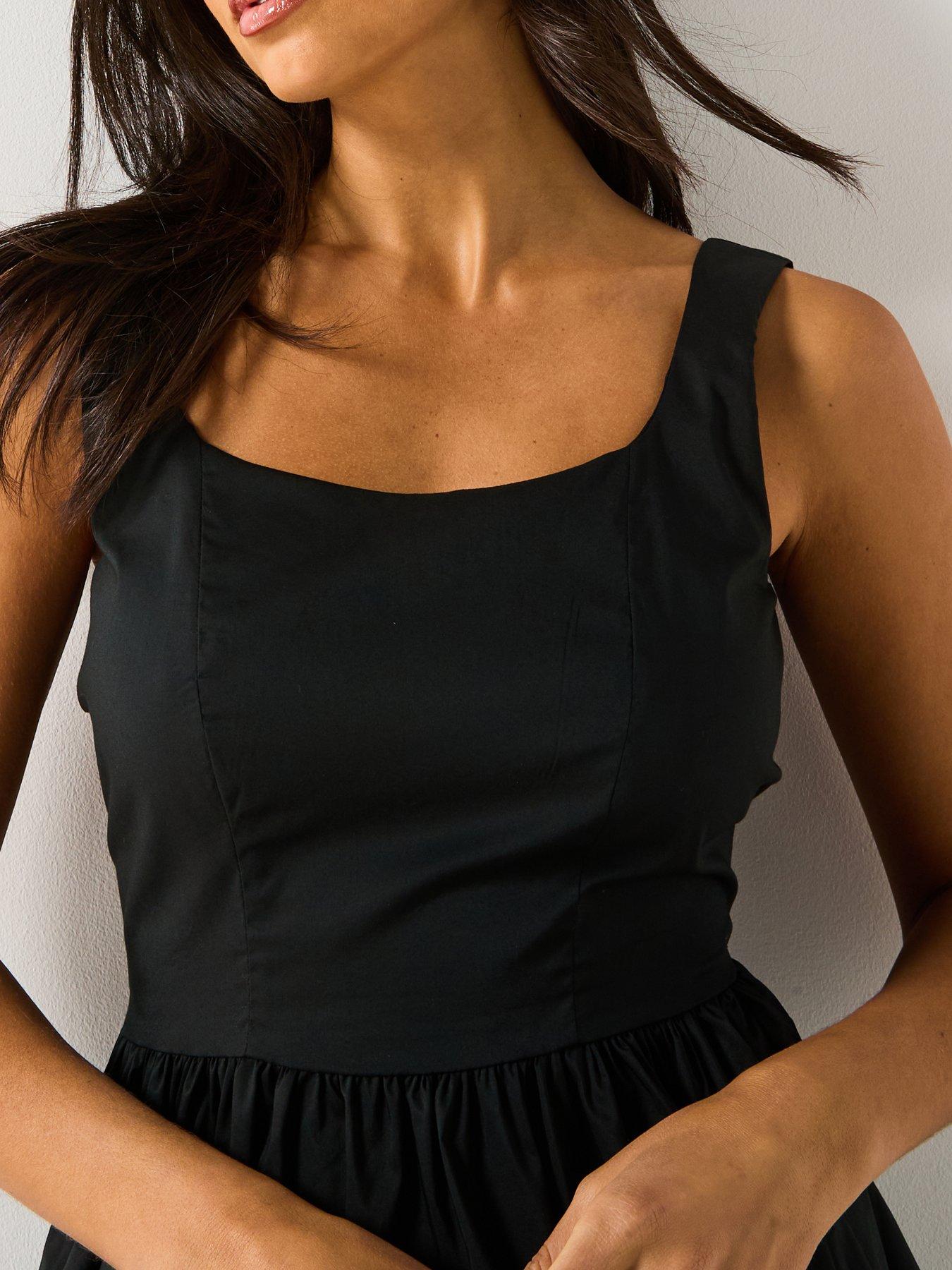 Image 4 of 6 of JDY Mio Sleeveless Bubblehem Dress - Black