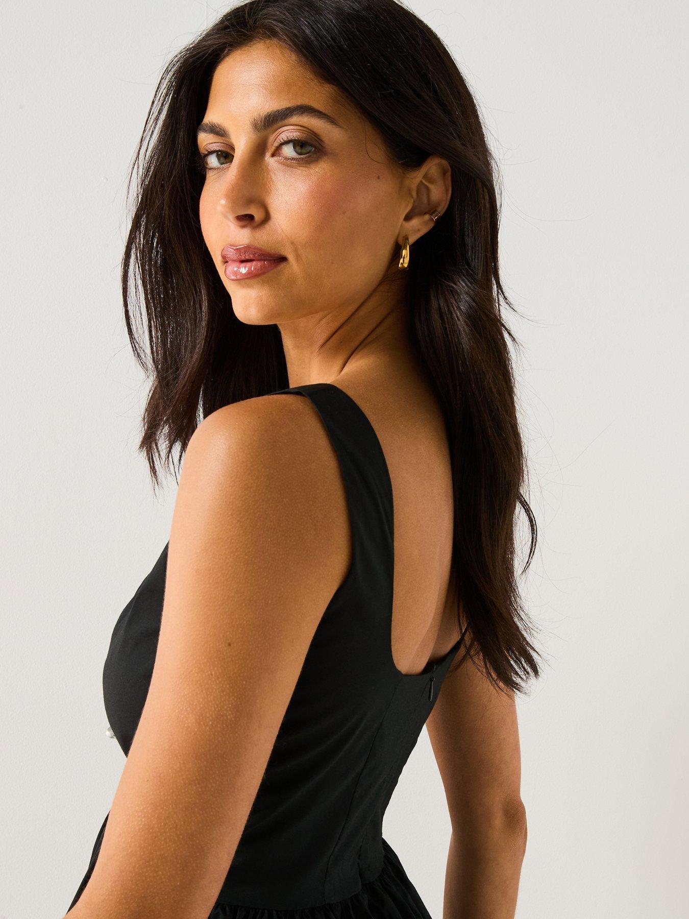 Image 6 of 6 of JDY Mio Sleeveless Bubblehem Dress - Black