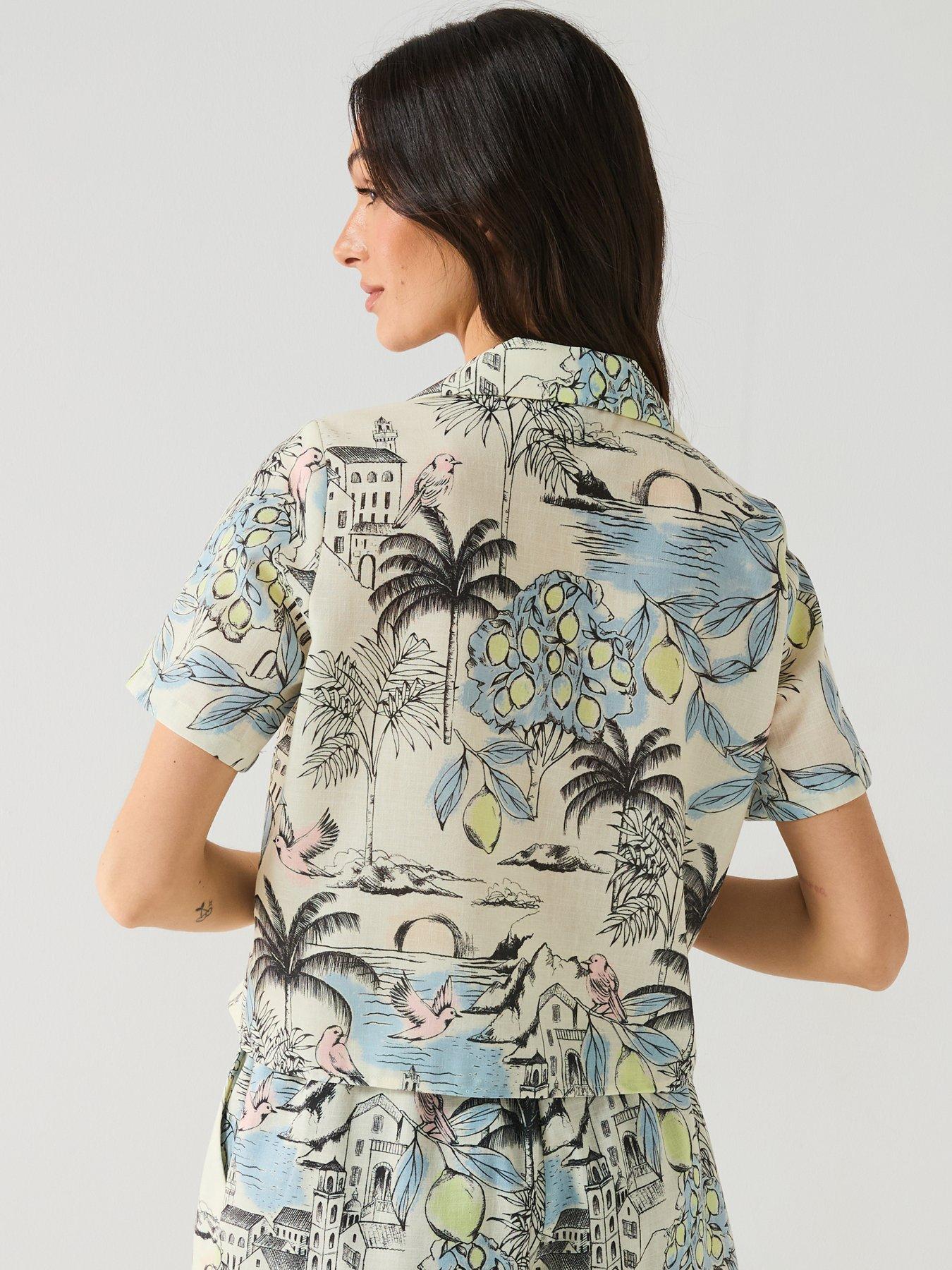 Image 2 of 6 of Vero Moda Birdie Short Sleeve Shirt - Multi