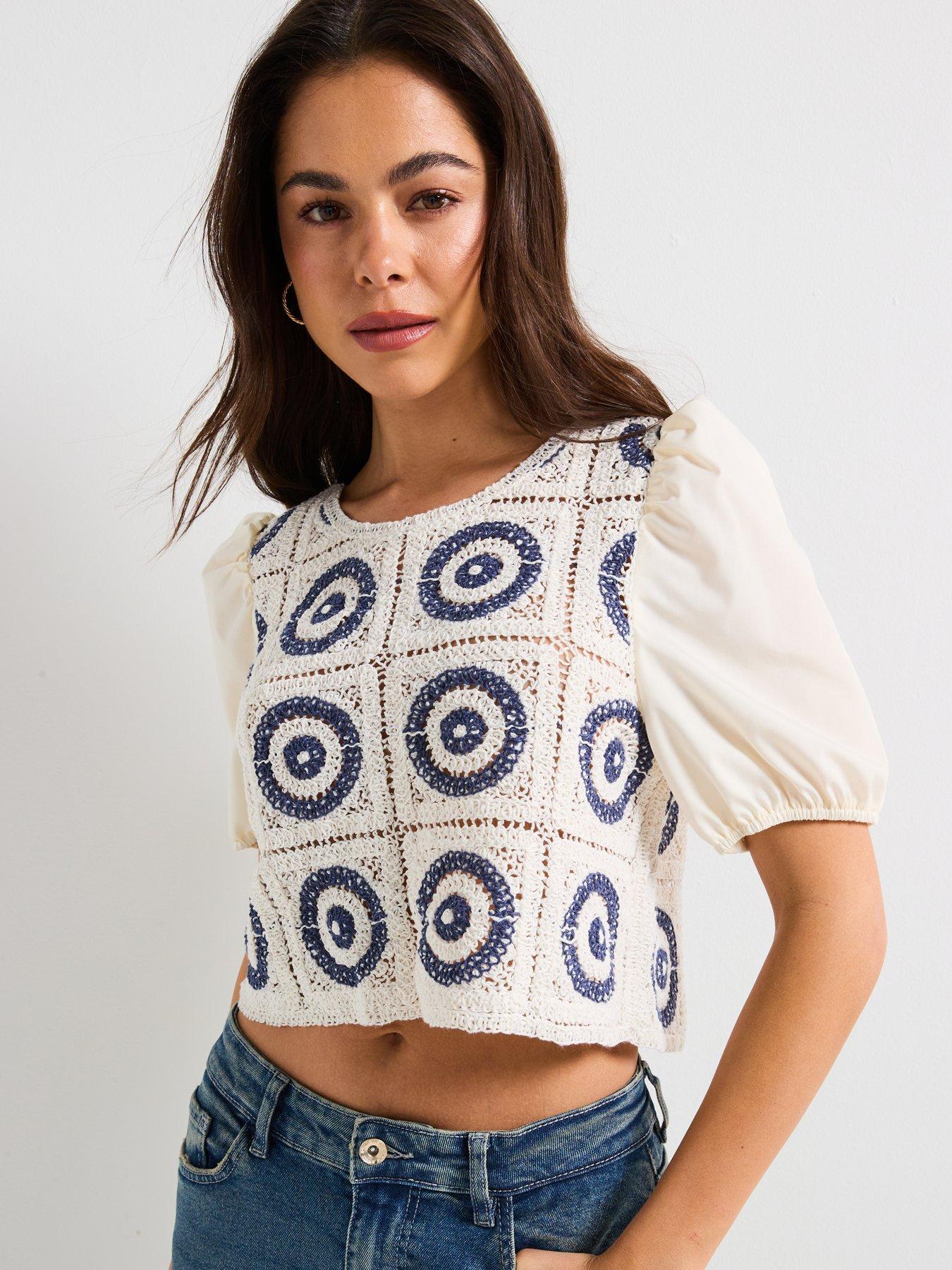 only-charis-short-sleeve-mix-jersey-top-multioutfit