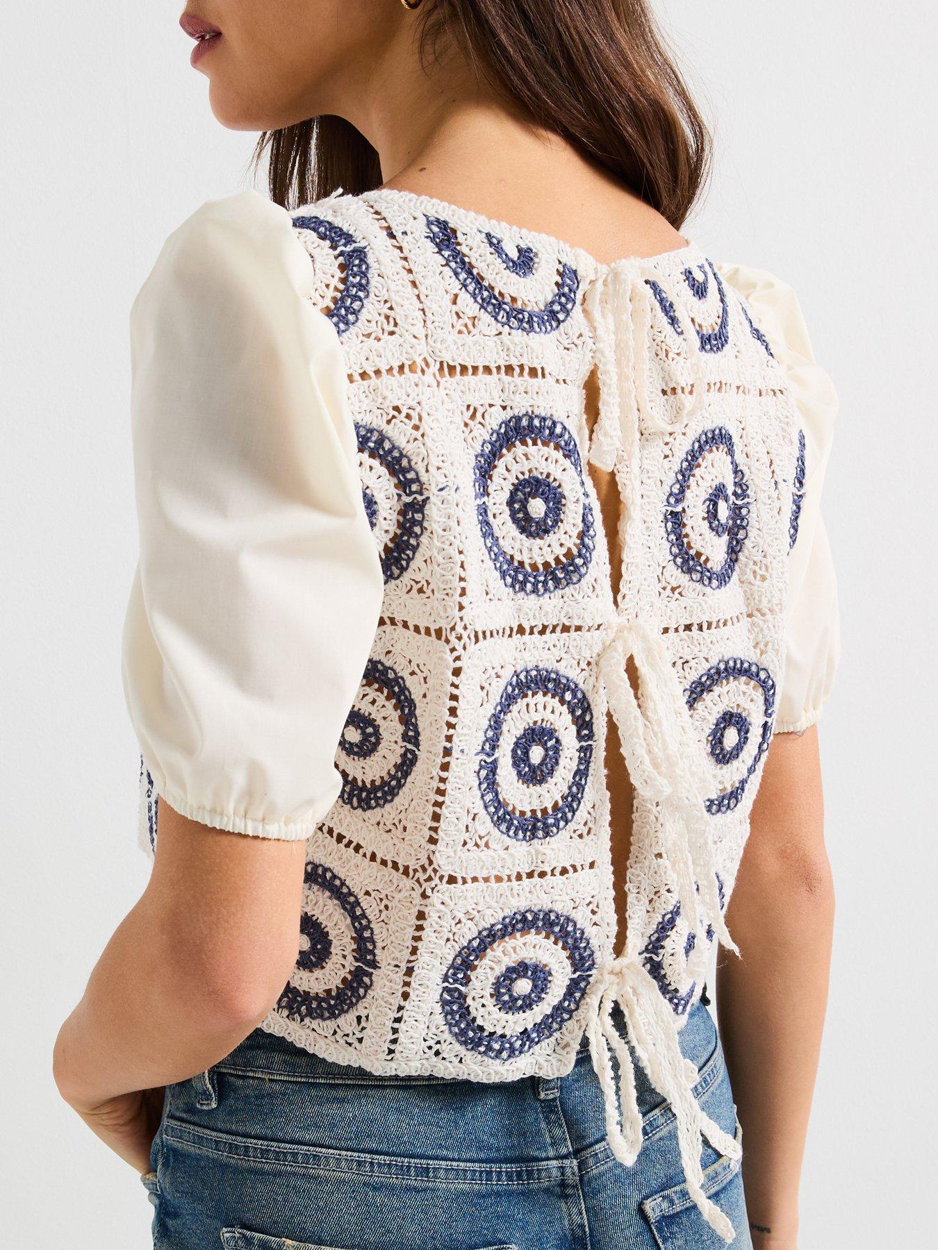 only-charis-short-sleeve-mix-jersey-top-multidetail