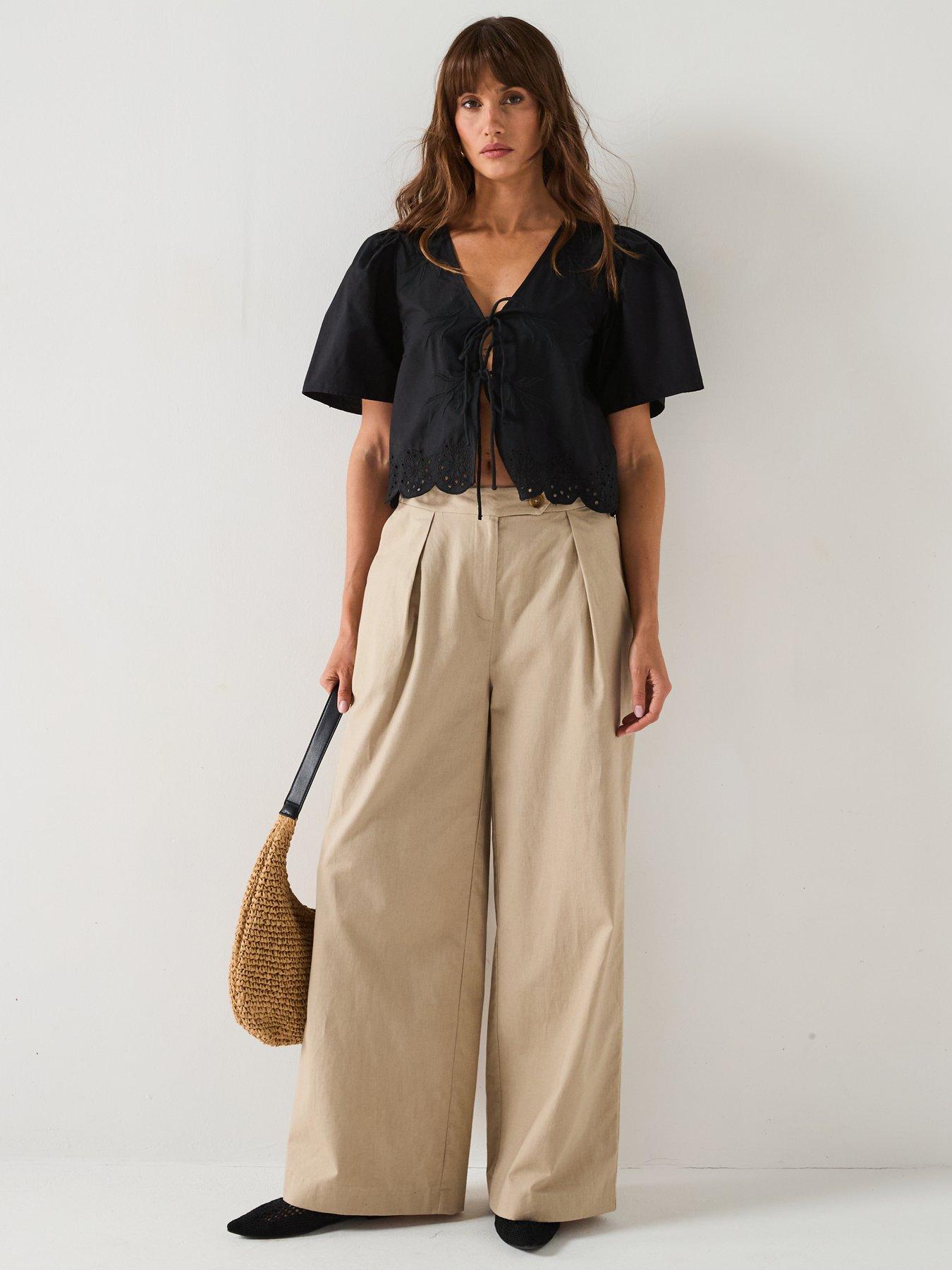 jdy-alice-short-sleeve-tie-top-blackback