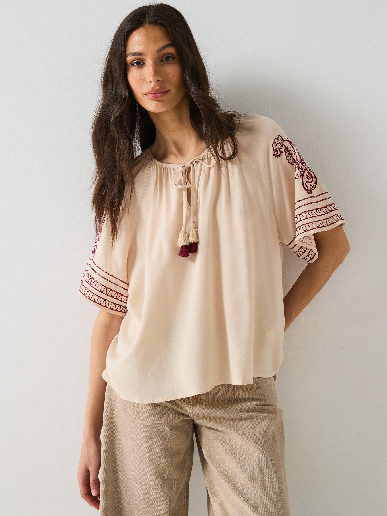 Image 1 of 6 of JDY Risso Life Bianca Long Sleeve Top - Multi