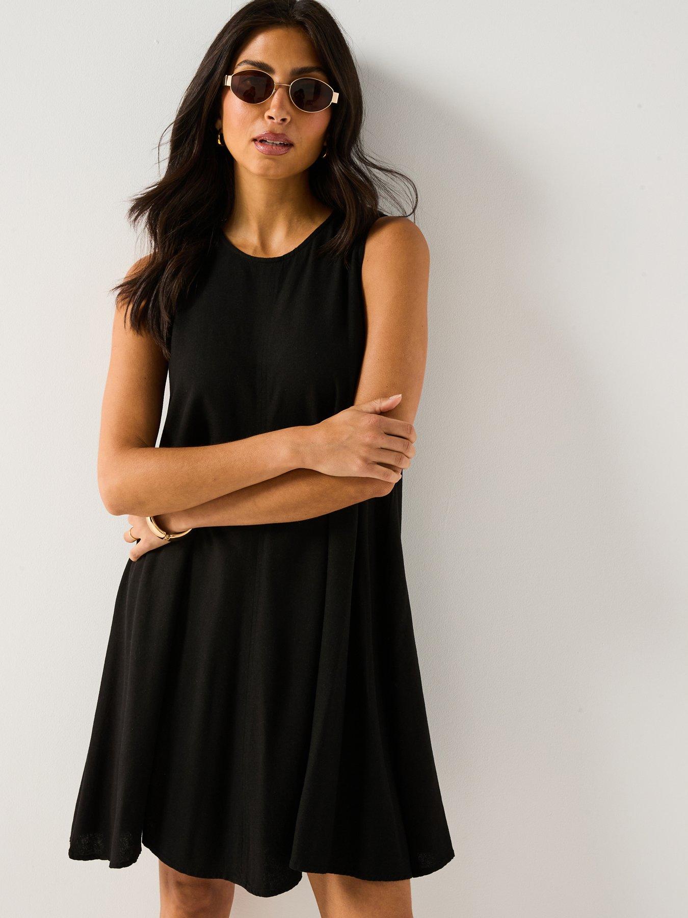 JDY Say Sleeveless Linen Dress - Black