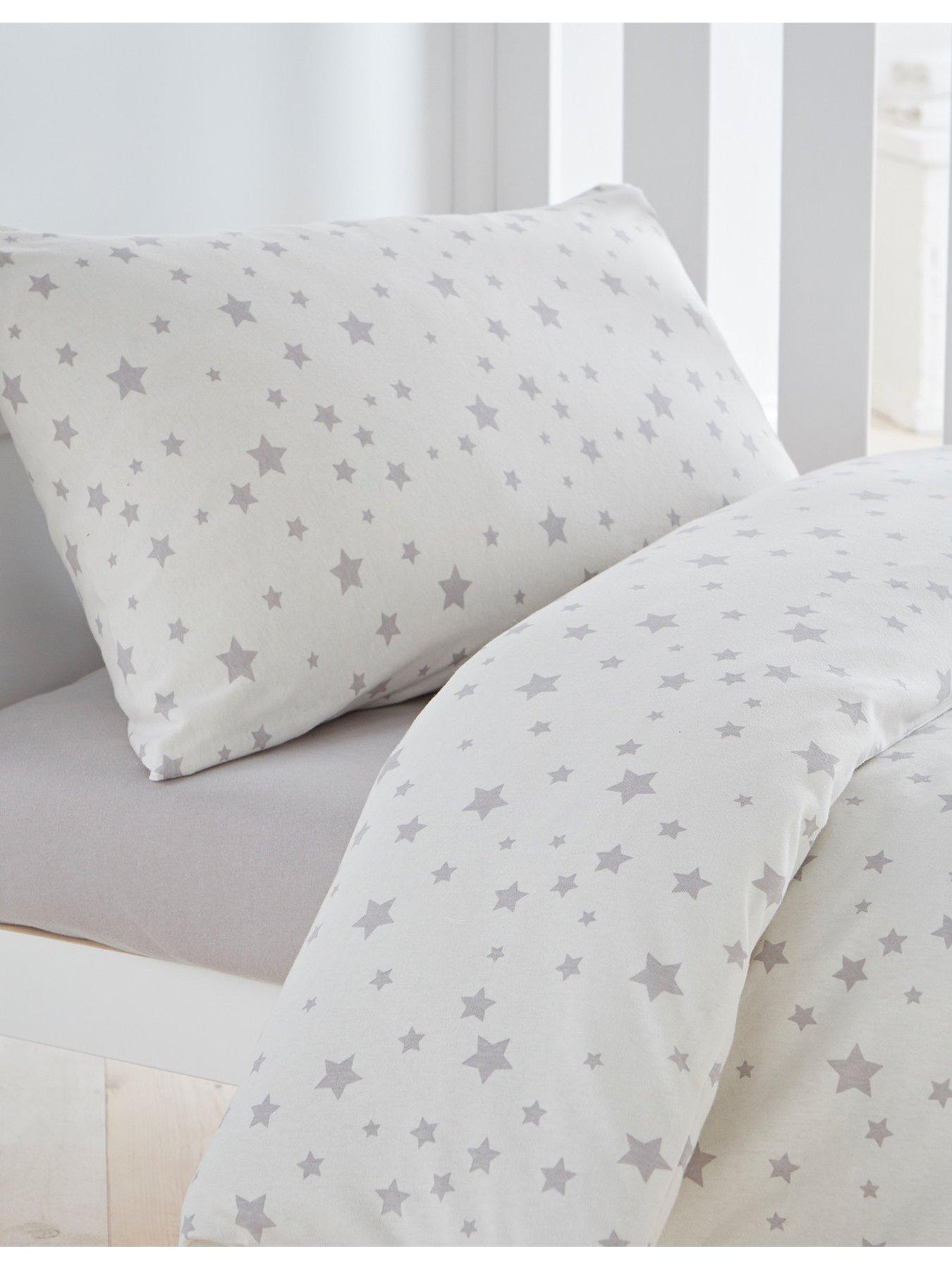 Image 1 of 7 of Silentnight Silentnight Safe Nights 100% Cotton Cot Bed Duvet Cover Set - Grey Stars