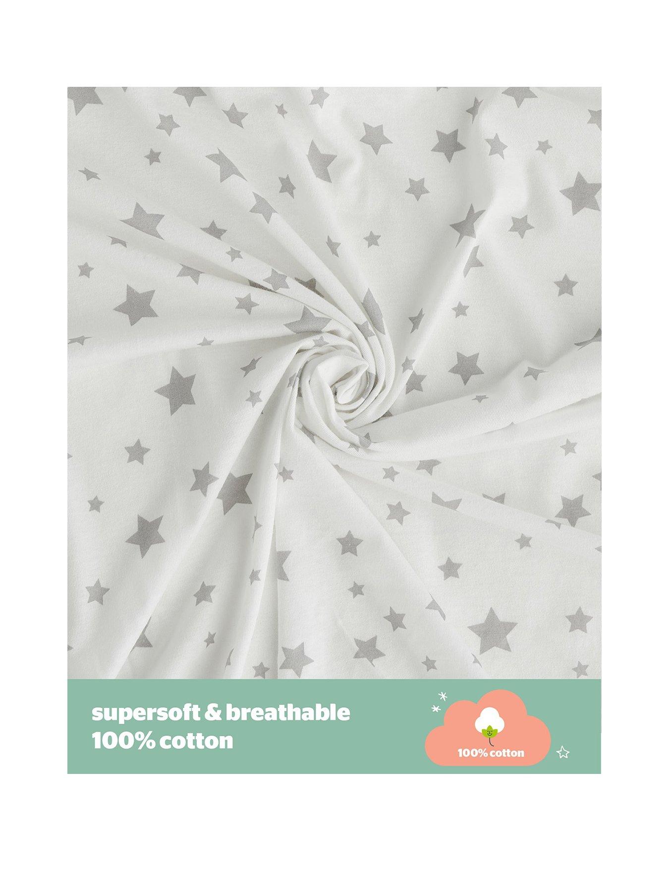 Image 3 of 7 of Silentnight Silentnight Safe Nights 100% Cotton Cot Bed Duvet Cover Set - Grey Stars
