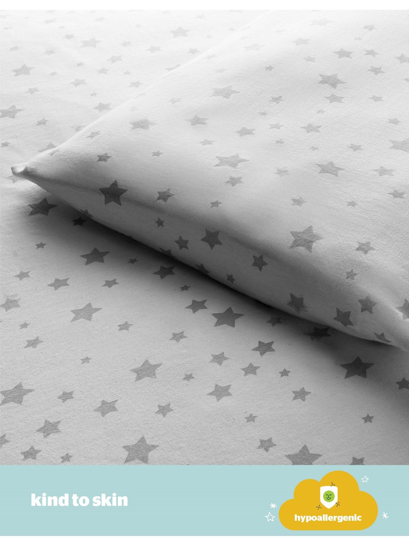 Image 4 of 7 of Silentnight Silentnight Safe Nights 100% Cotton Cot Bed Duvet Cover Set - Grey Stars